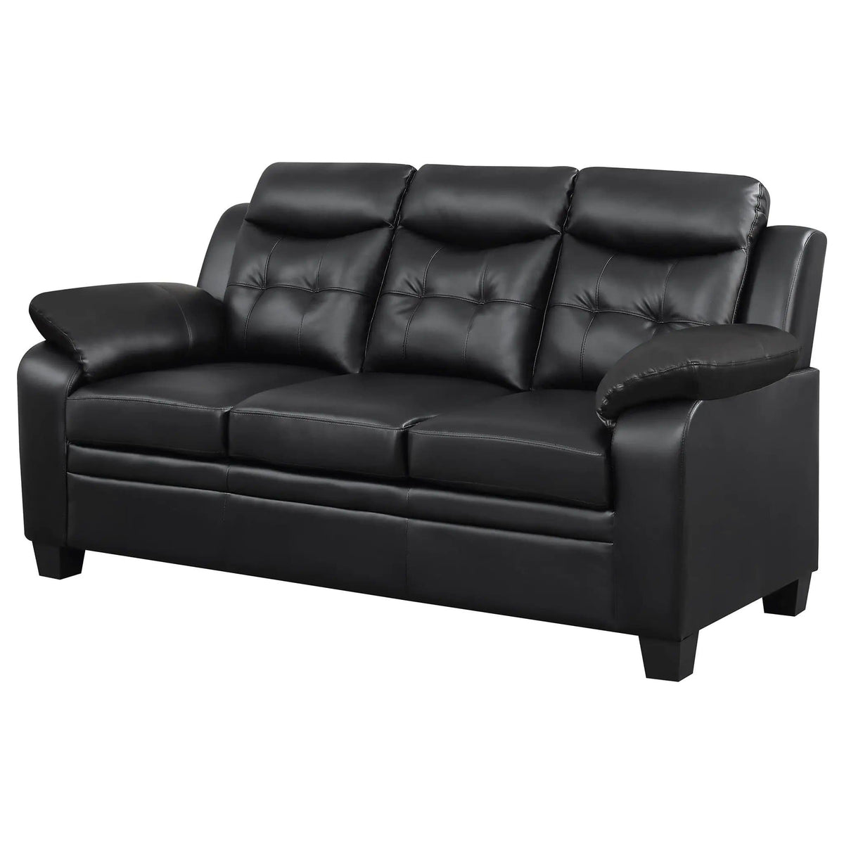 Finley Upholstered Padded Arm Tufted Sofa | 77.25 x 35 x 40.25 in | Living Room Furniture | Black