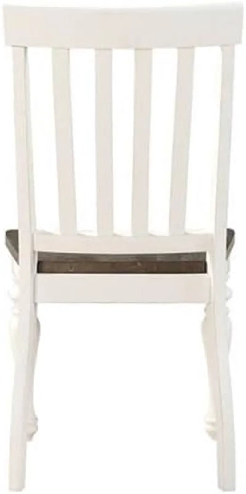 Dining Chair Set of 2 Two Tone Ivory Charcoal Slat Back from PriceLows™