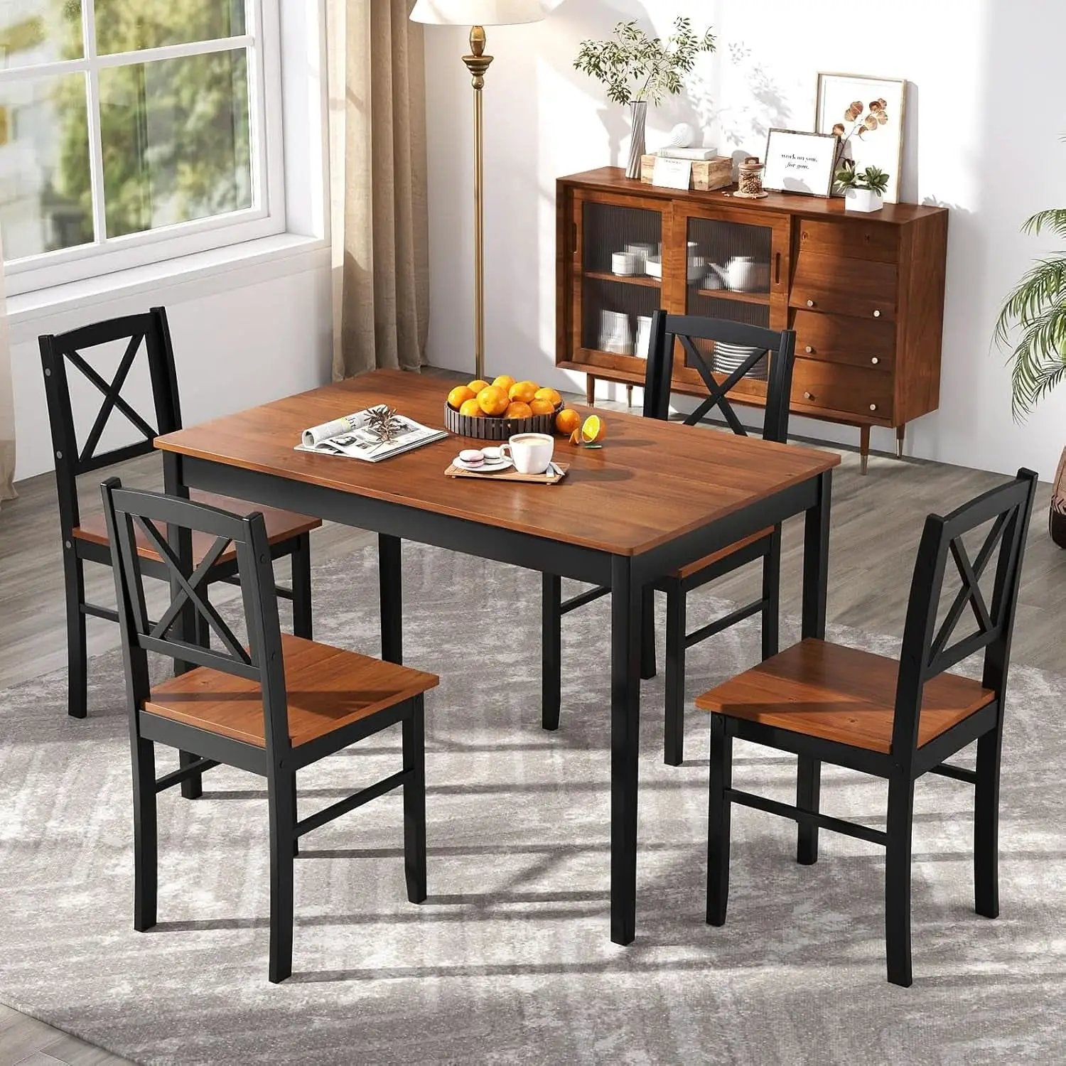 Executive Solid Rubber Wood Space Saving Dining Set from PriceLows™