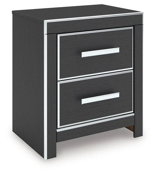 Zuraleus Two Drawer Night Stand Nightstands w/ Charging Station | 2 Pieces | Bedroom Furniture | Bedroom