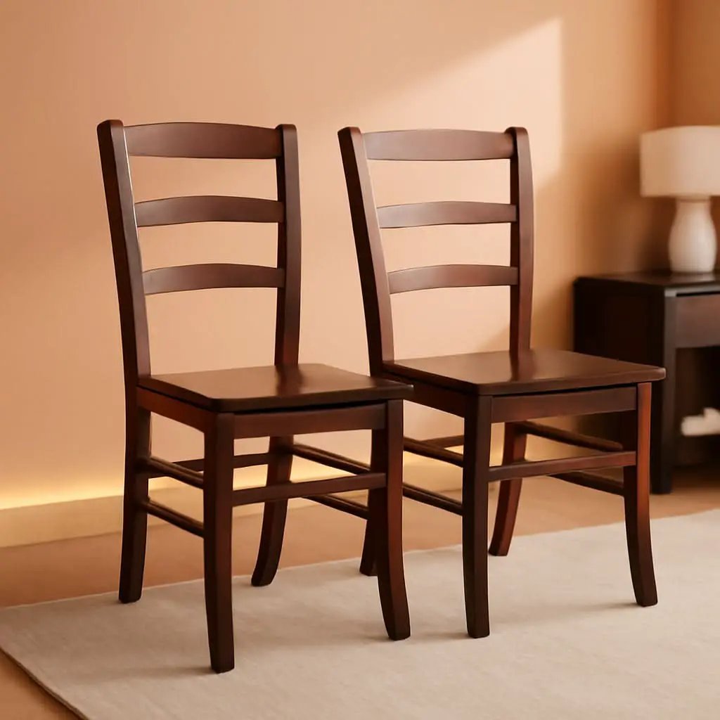 Walnut Ladder-Back Dining Chair Set for Dining Room from PriceLows™