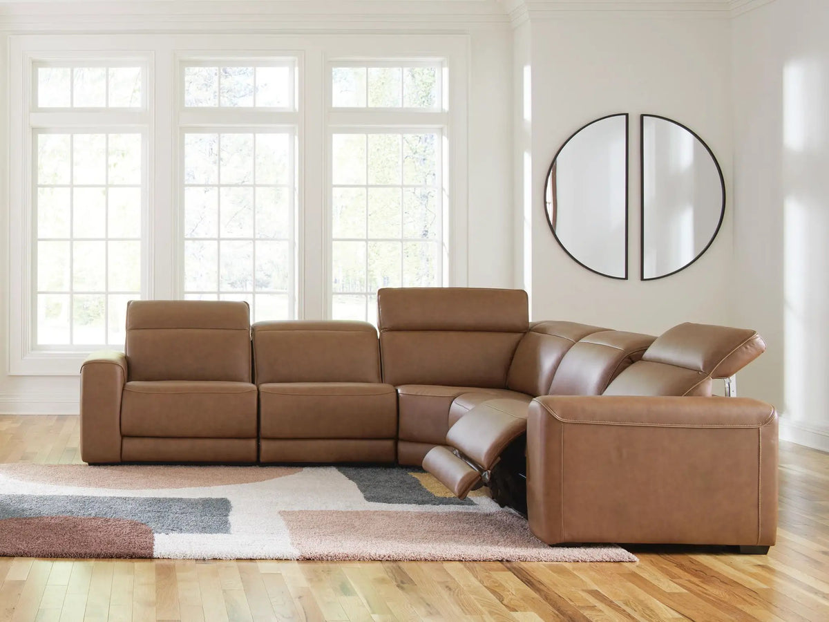 Magic Man Reclining Sectional | Power Reclining Loveseat | Plush Cushioning | Contemporary Design
