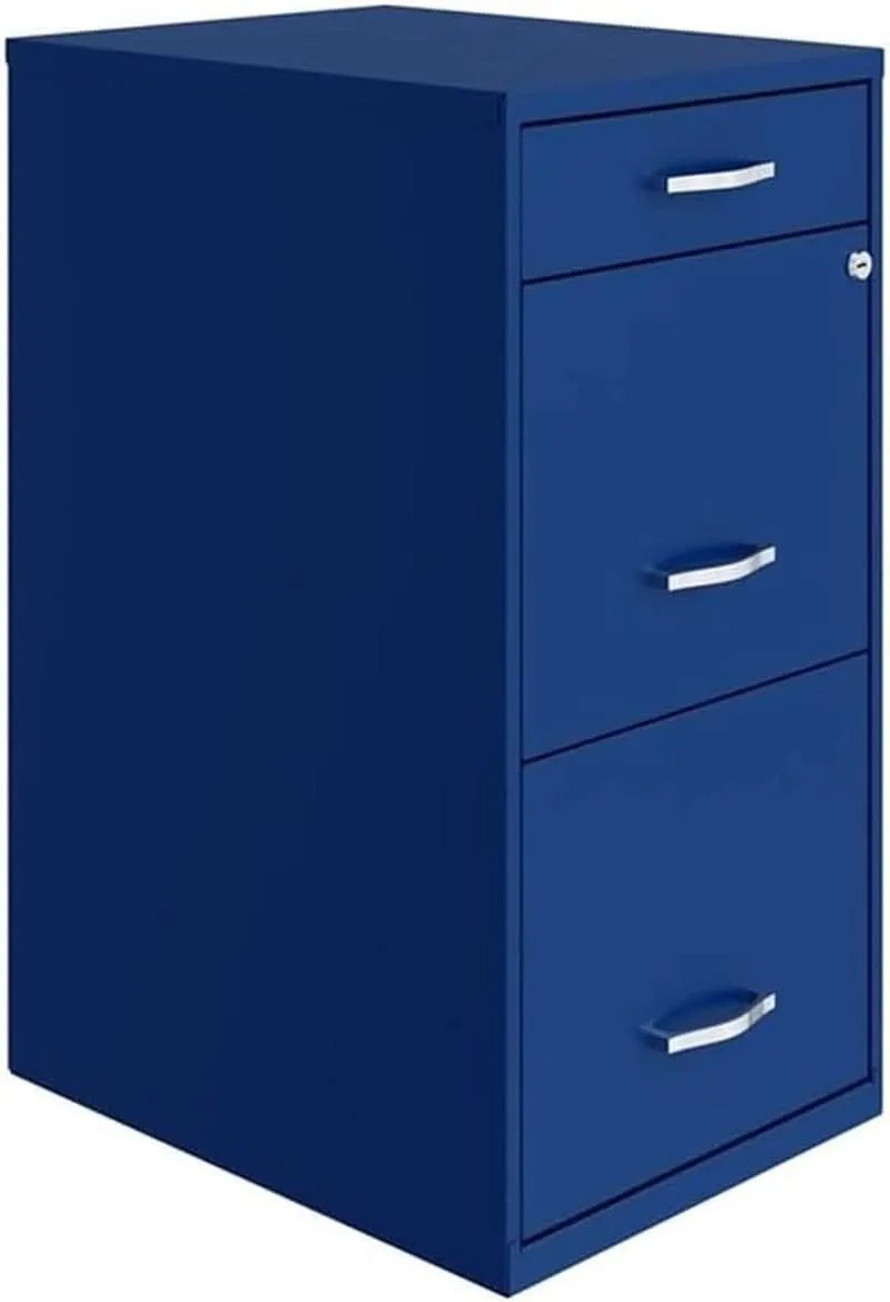 Blue 18In Deep 3 Drawer Metal File Cabinet Fully Assembled from PriceLows™