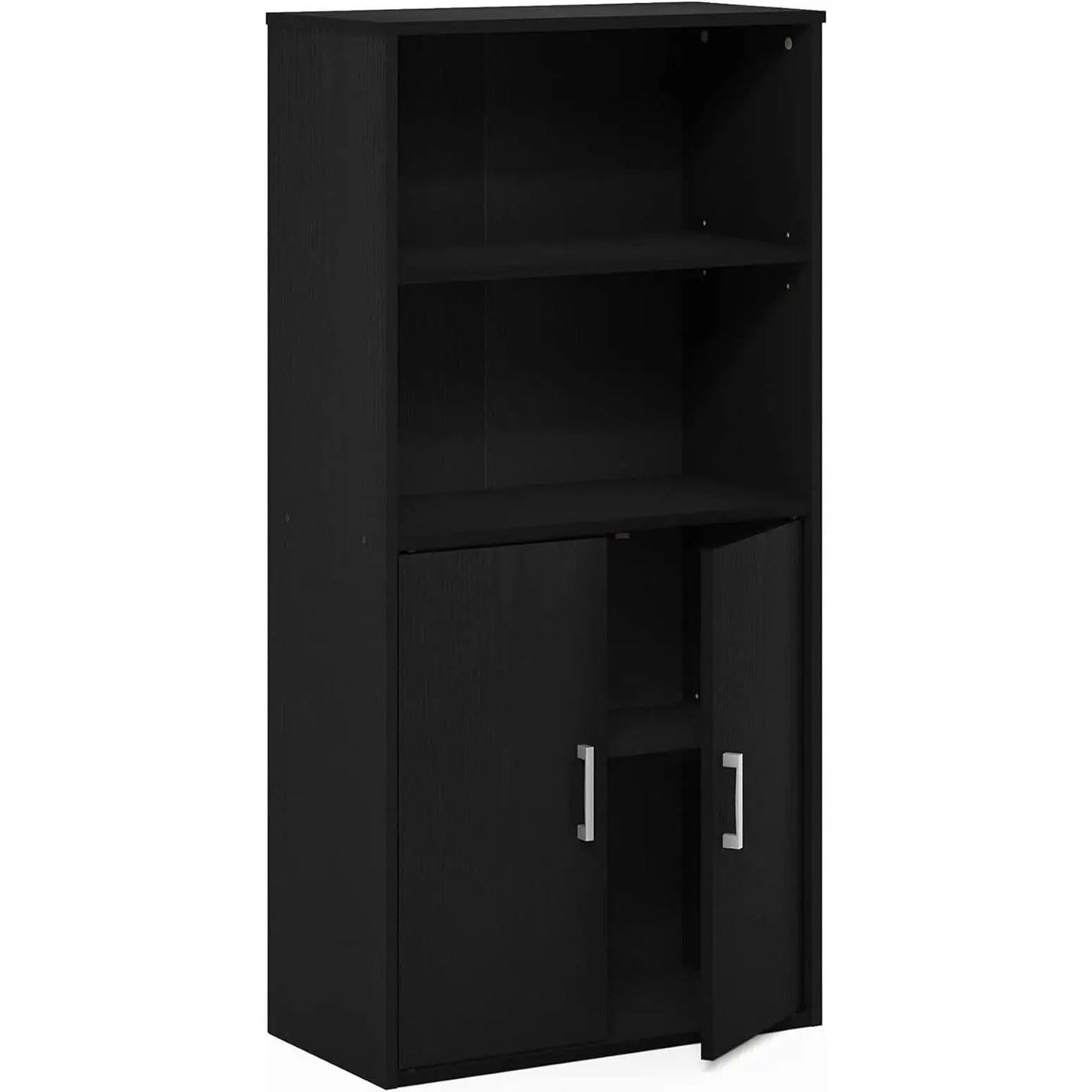 Pasir 4 Tier Storage Bookcase Black Oak Adjustable Shelves from PriceLows™