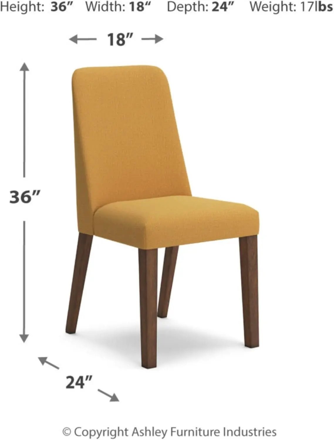 Lyncott Upholstered Dining Chair Yellow And Brown Foam Cushion from PriceLows™
