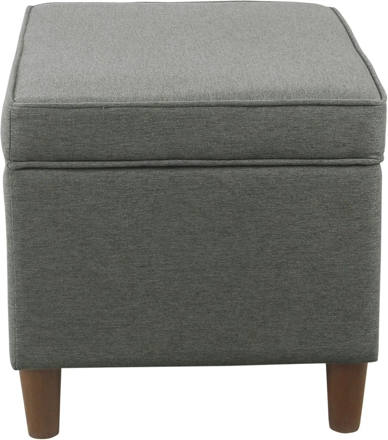 24 Inch Gray Fabric Hidden Storage Ottoman With Hinged Lid from PriceLows™