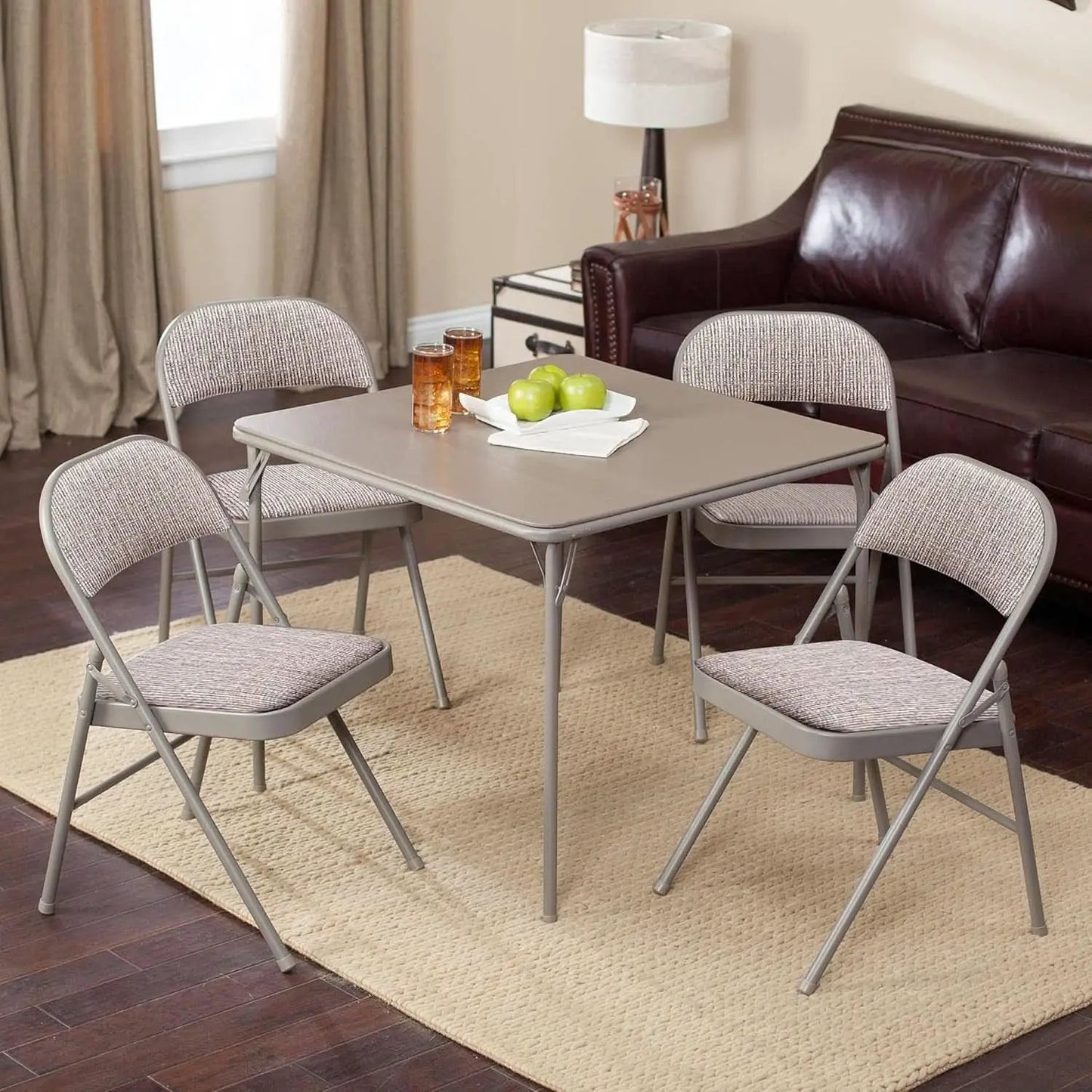 Padded Folding Chairs 4 Pack Fabric Chicory Lace Set from PriceLows™