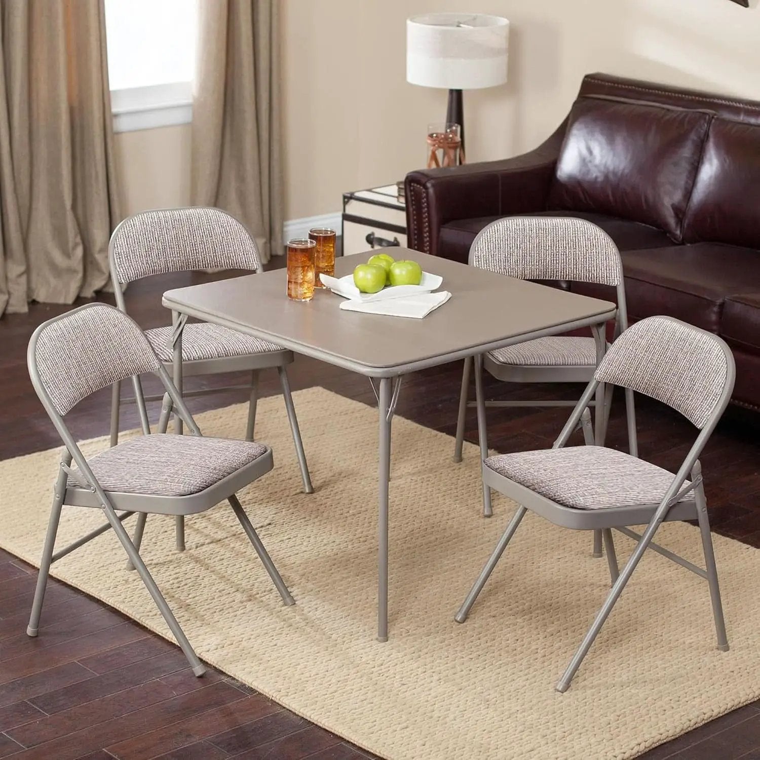 Padded Folding Chairs 4 Pack Fabric Chicory Lace Set from PriceLows™