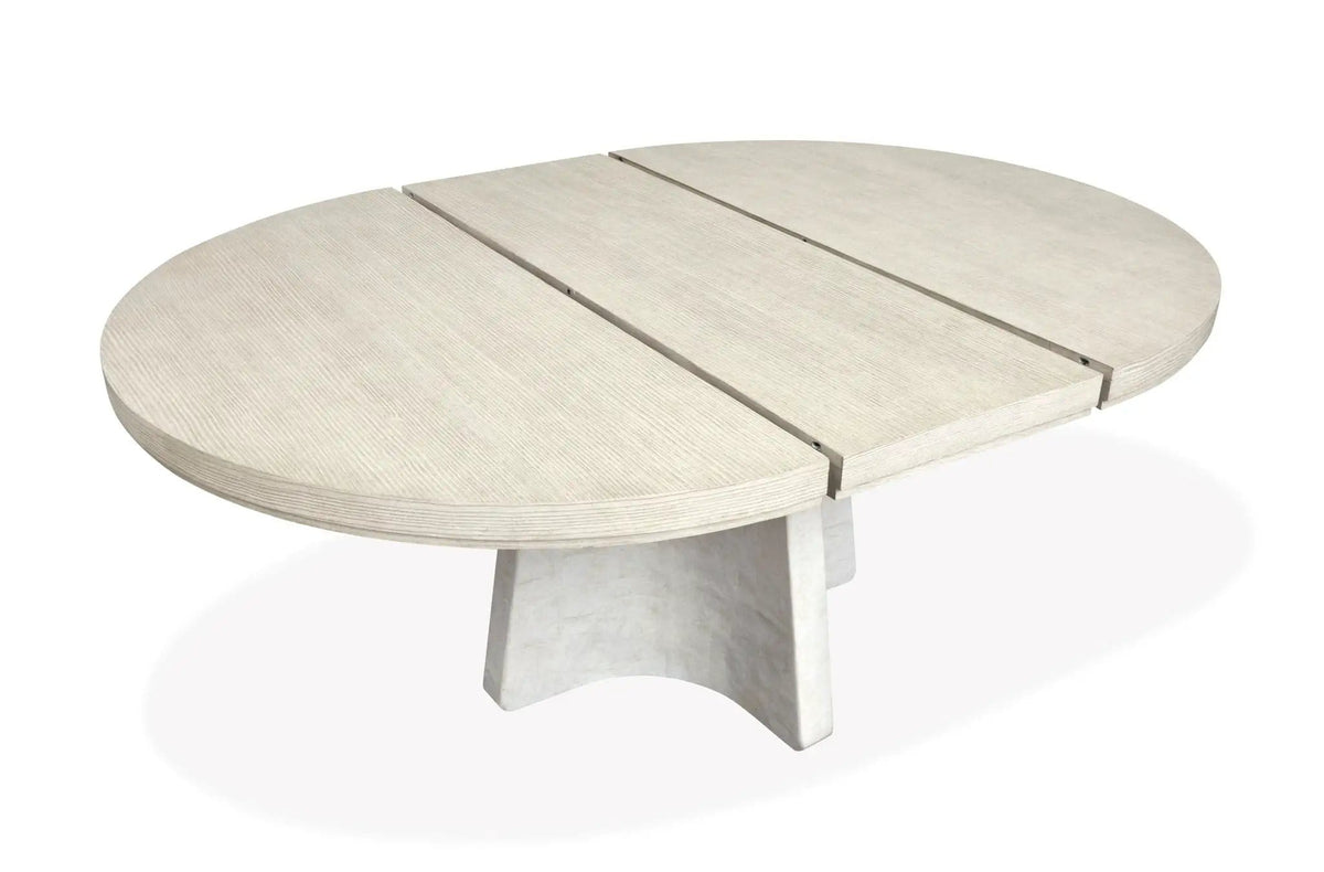 Lorelei Extendable 54" Round Dining Table Dining Tables with Extension | 54 Inch | Fabric & Mdf | Misty Cloud
