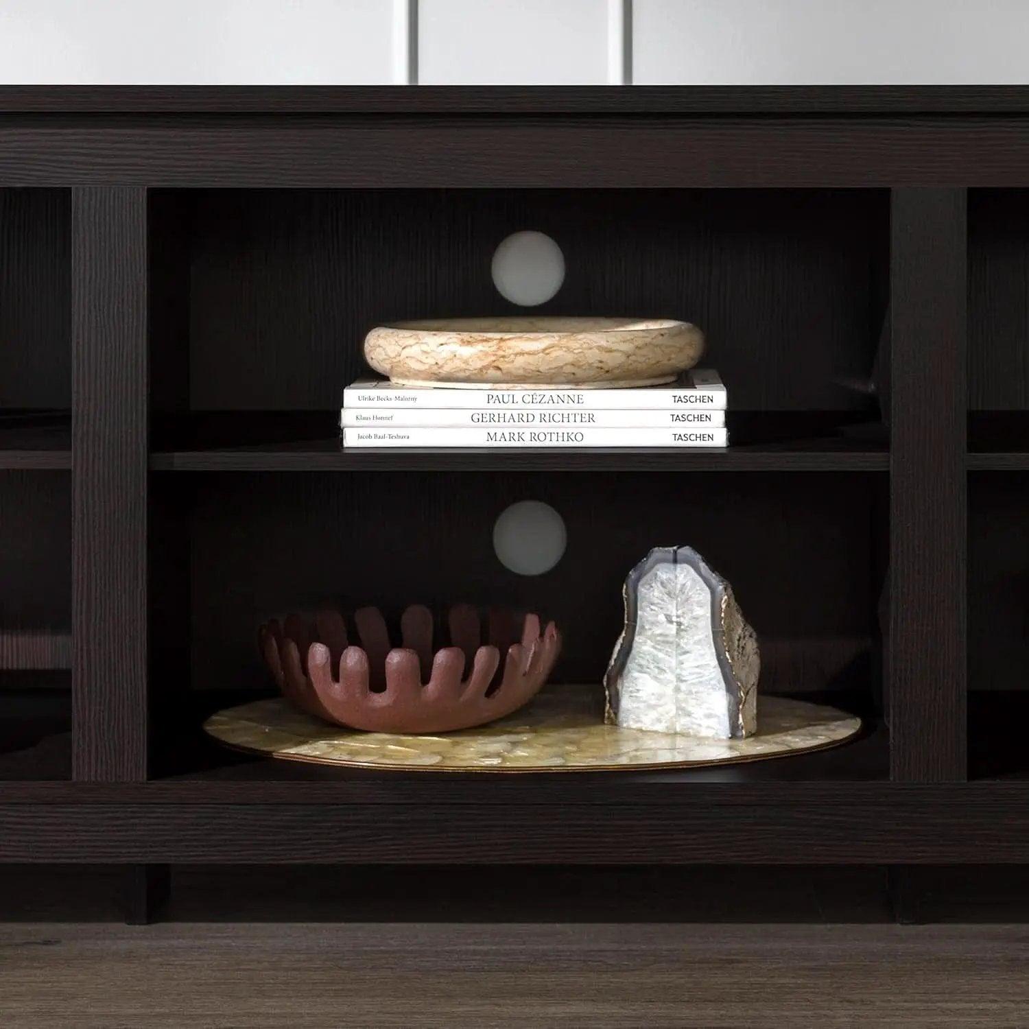 70 Inch TV Stand Espresso Finish With Adjustable Shelves from PriceLows™