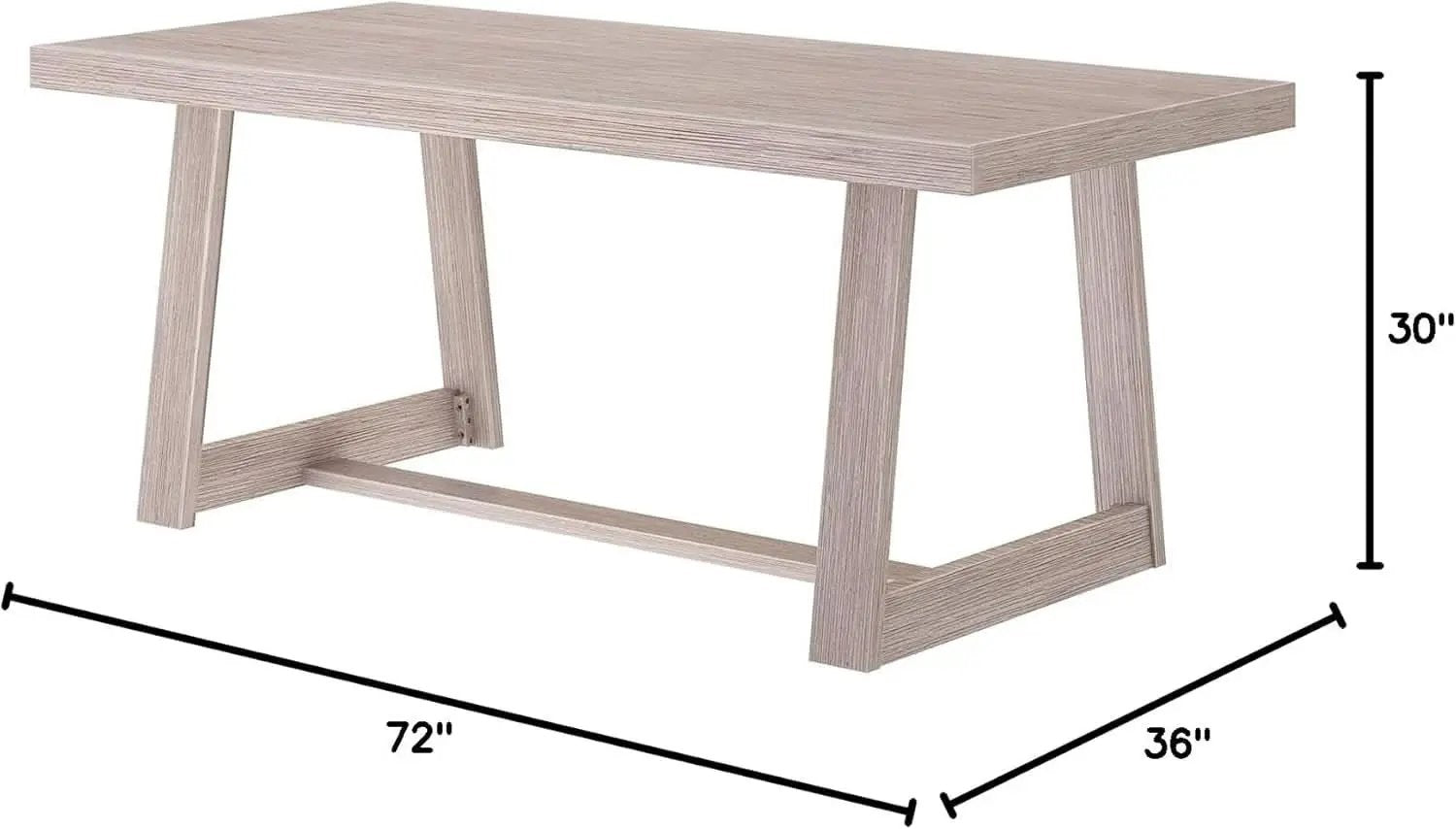 72 Inch Farmhouse Solid Wood Dining Table Rectangular Kitchen Table from PriceLows™
