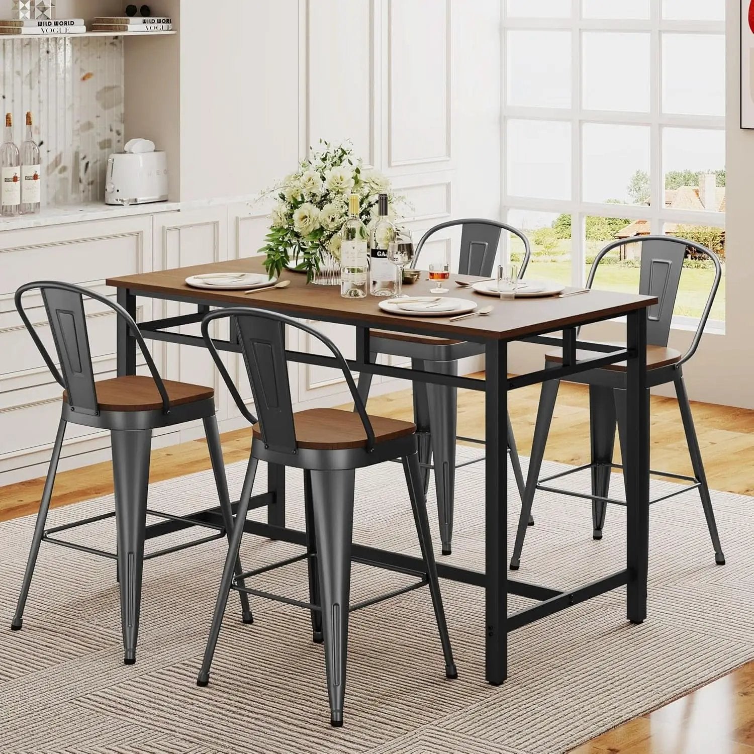 Industrial 24 Inch Bar Stools Set of Four from PriceLows™