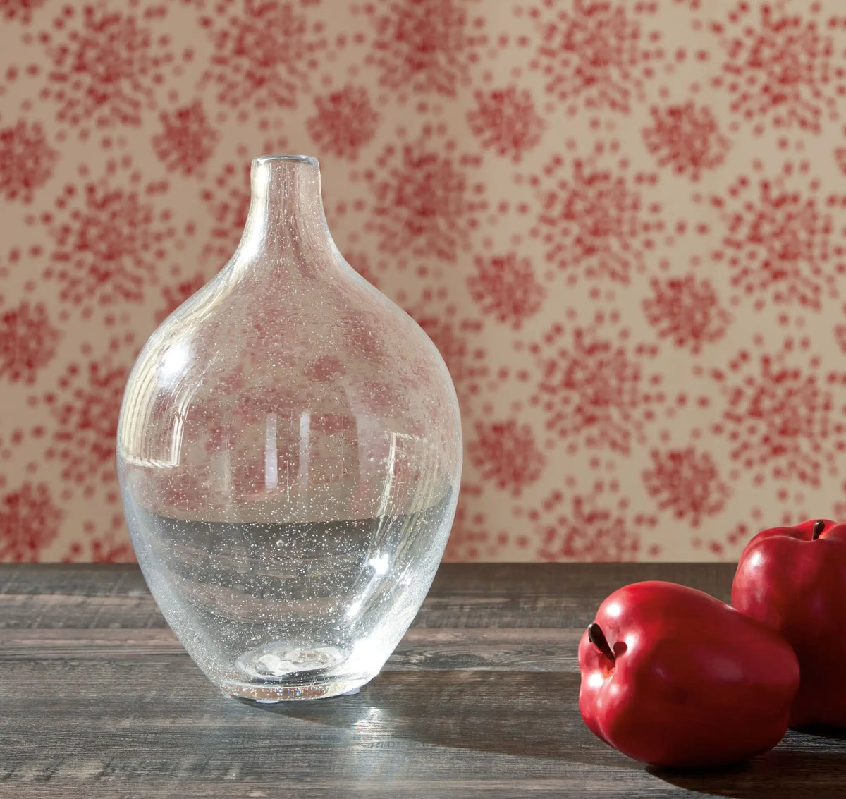 Kurthorne Clear Seeded Glass Vase | Weathered Beauty | Casual Charm | 9 Inch Height
