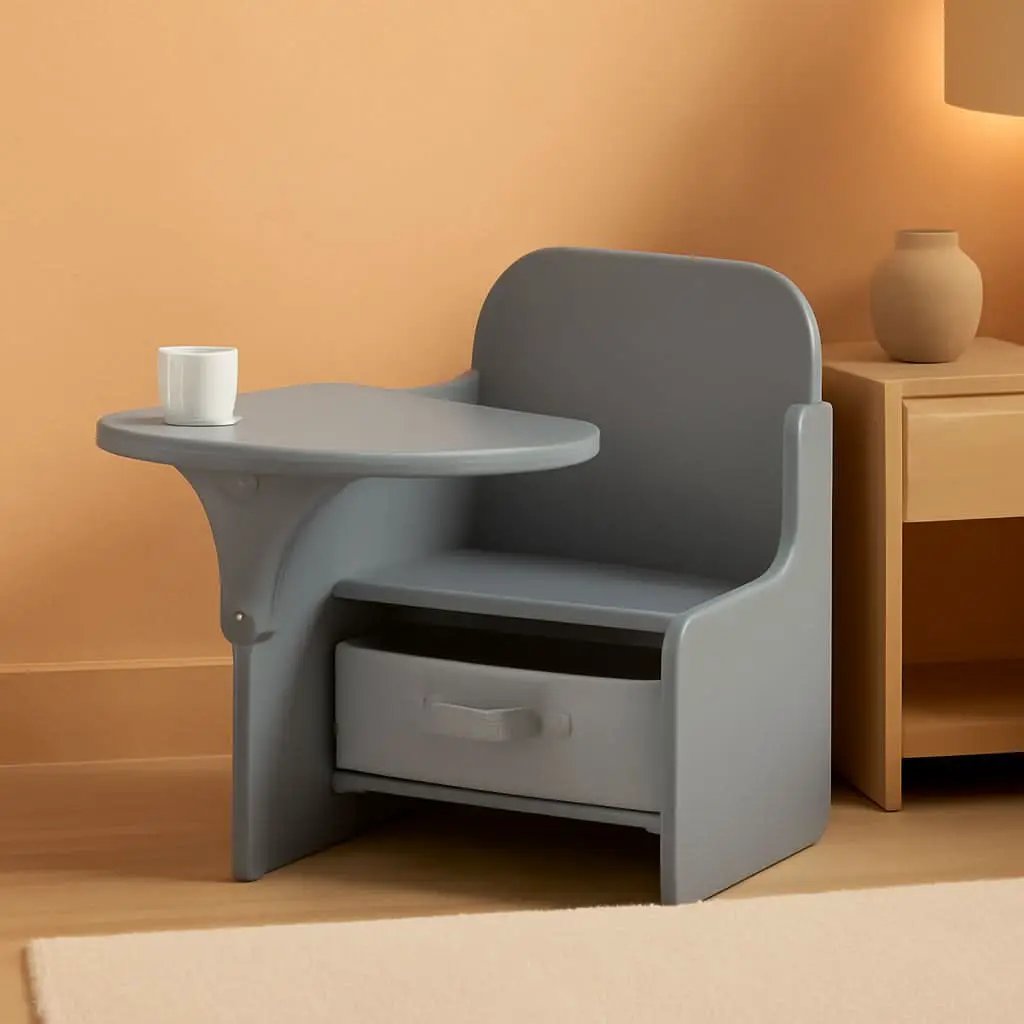 Mysize Chair Desk With Removable Cup Holder Grey Bin from PriceLows™
