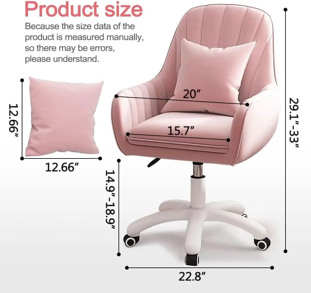 Velvet Home Office Chair With Tufted Mid Back And Height Adjustment from PriceLows™