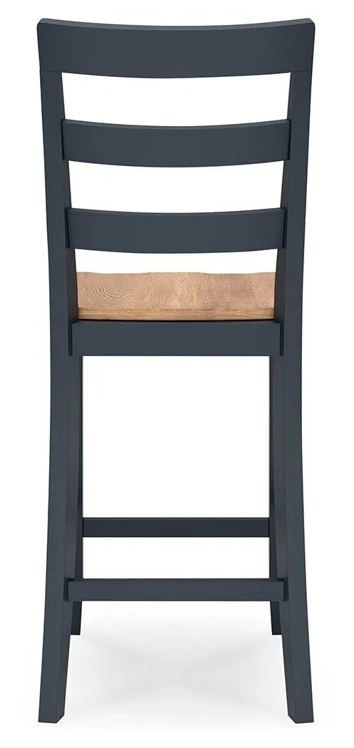 Counter Height Bar Stools | Contoured Seat | Natural Wood | Set Of Two
