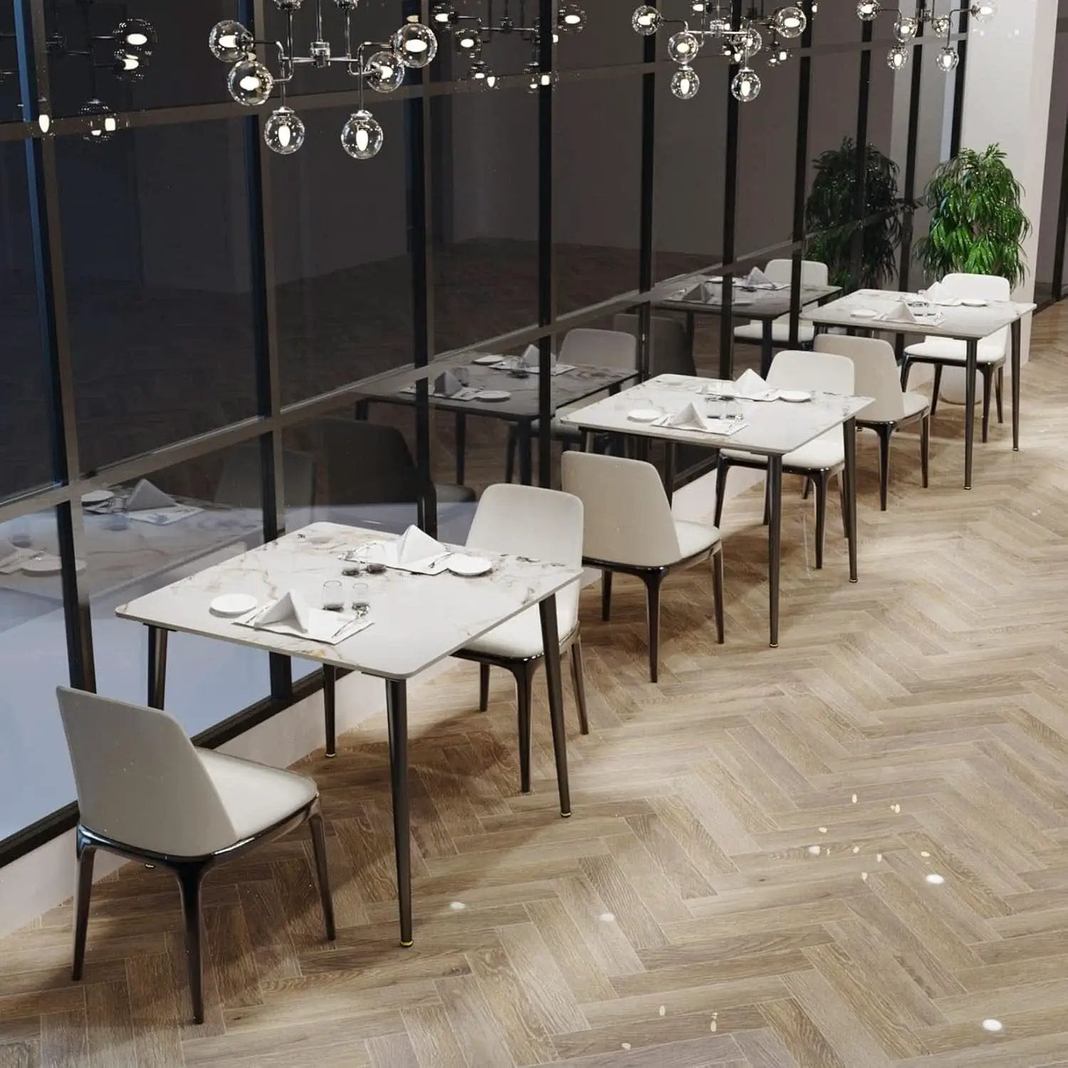 Square Sintered Stone Dining Table 31.5 Inch Modern Kitchen from PriceLows™