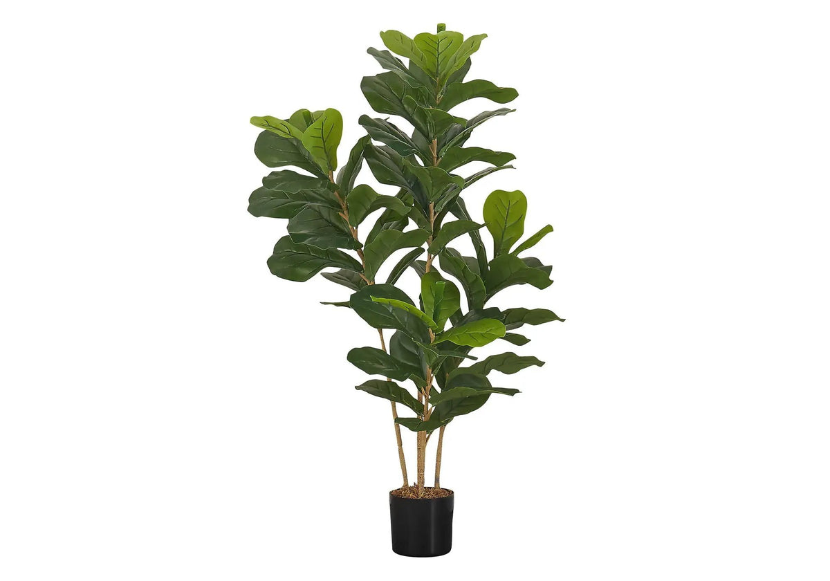 41 Inch Artificial Fiddle Tree | 70 Real Touch Leaves | Indoor Faux Floor Plant | Potted