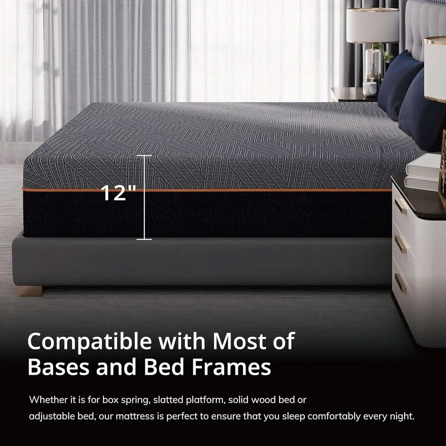King Memory Foam Mattress Bed In A Box Cooling Gel Comfort from PriceLows™