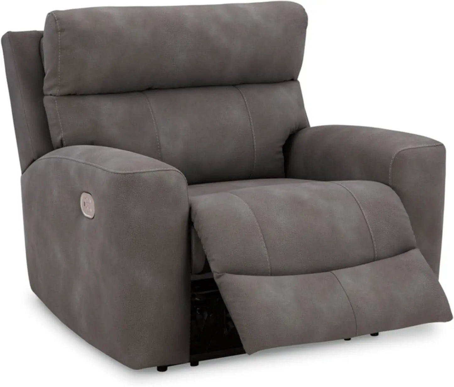 Dark Brown Faux Leather Wall Hugger Power Recliner Headrest from PriceLows™