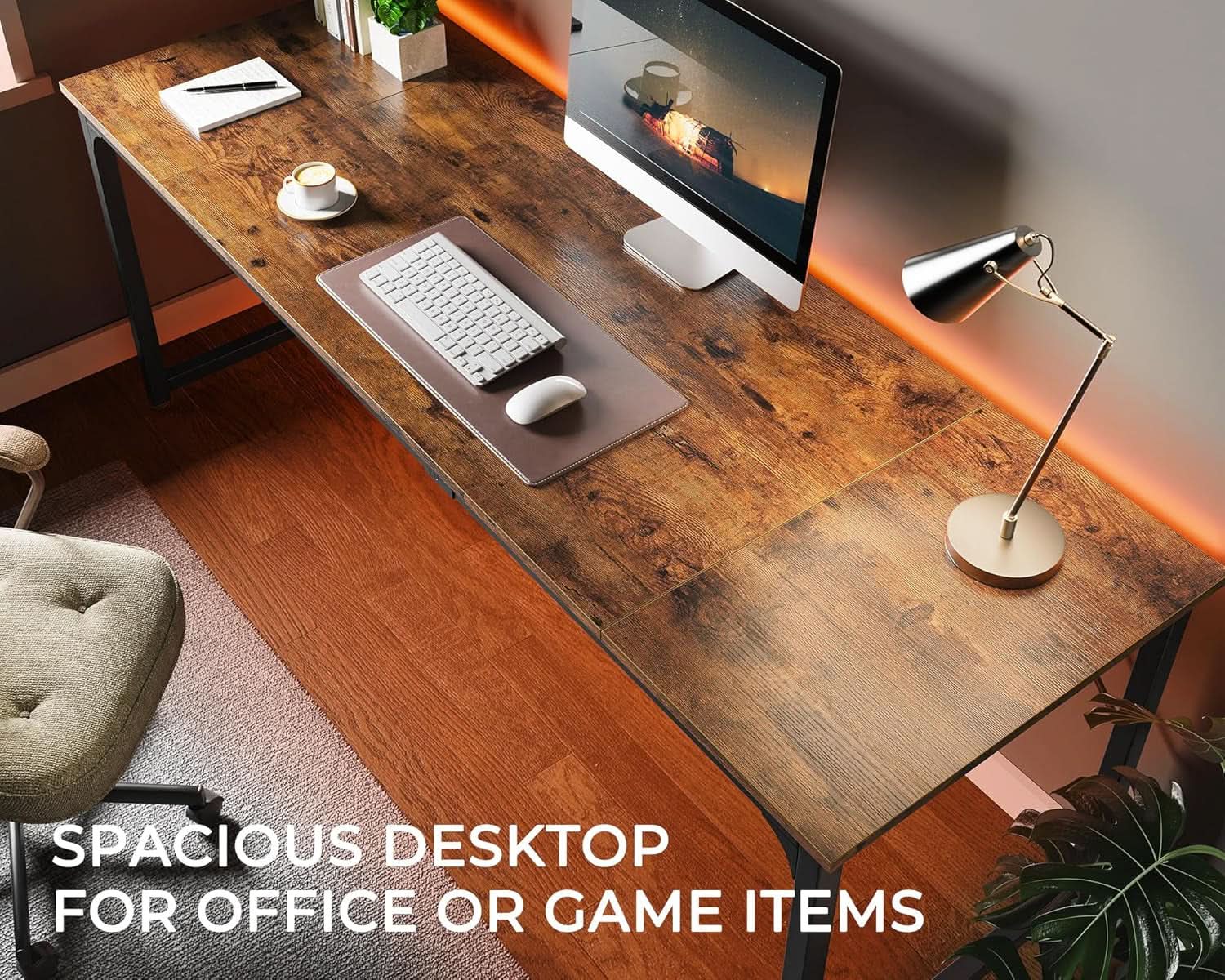 Rustic Brown 80 Inch Computer Desk For Home Office from PriceLows™