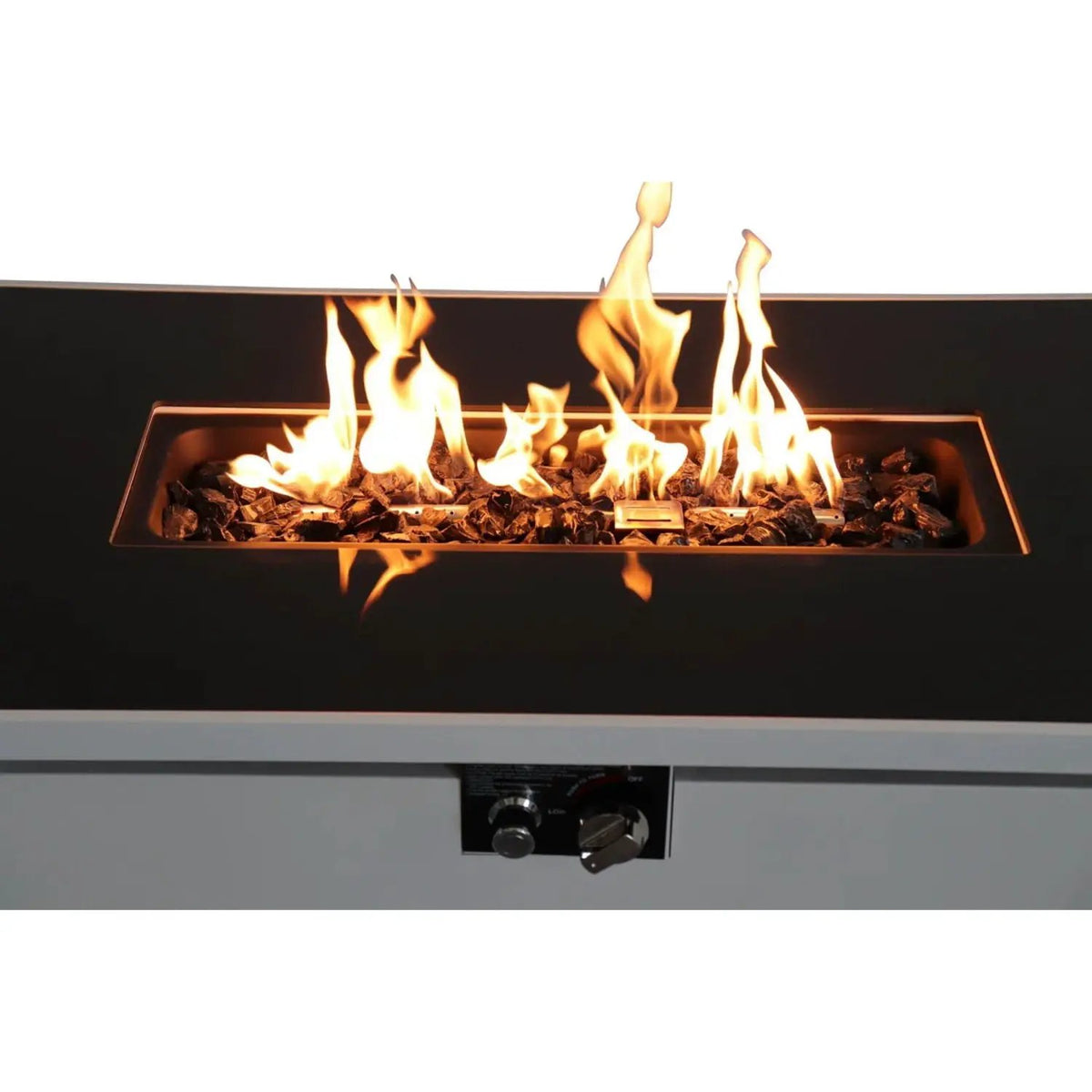Outdoor Fire Pit Table | 43 Inch Rectangular | 50000 BTU | White