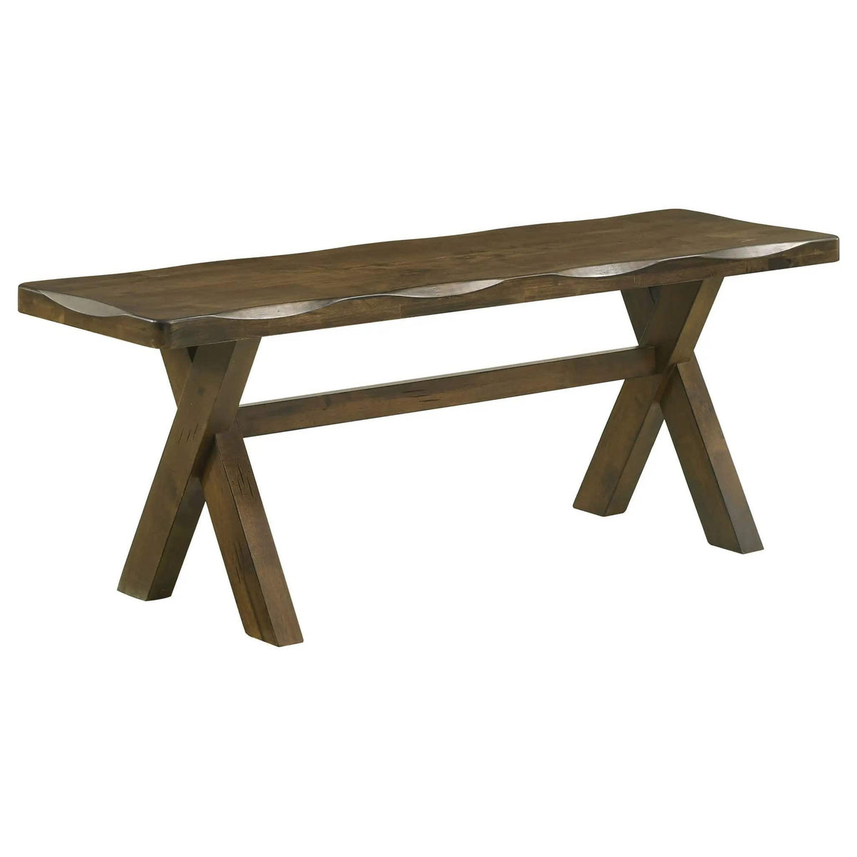 Alston 47-inch Solid Wood Dining Bench Knotty Nutmeg | 47.25 x 14.5 x 18 in | Solid Wood & Rubberwood | Dining Room