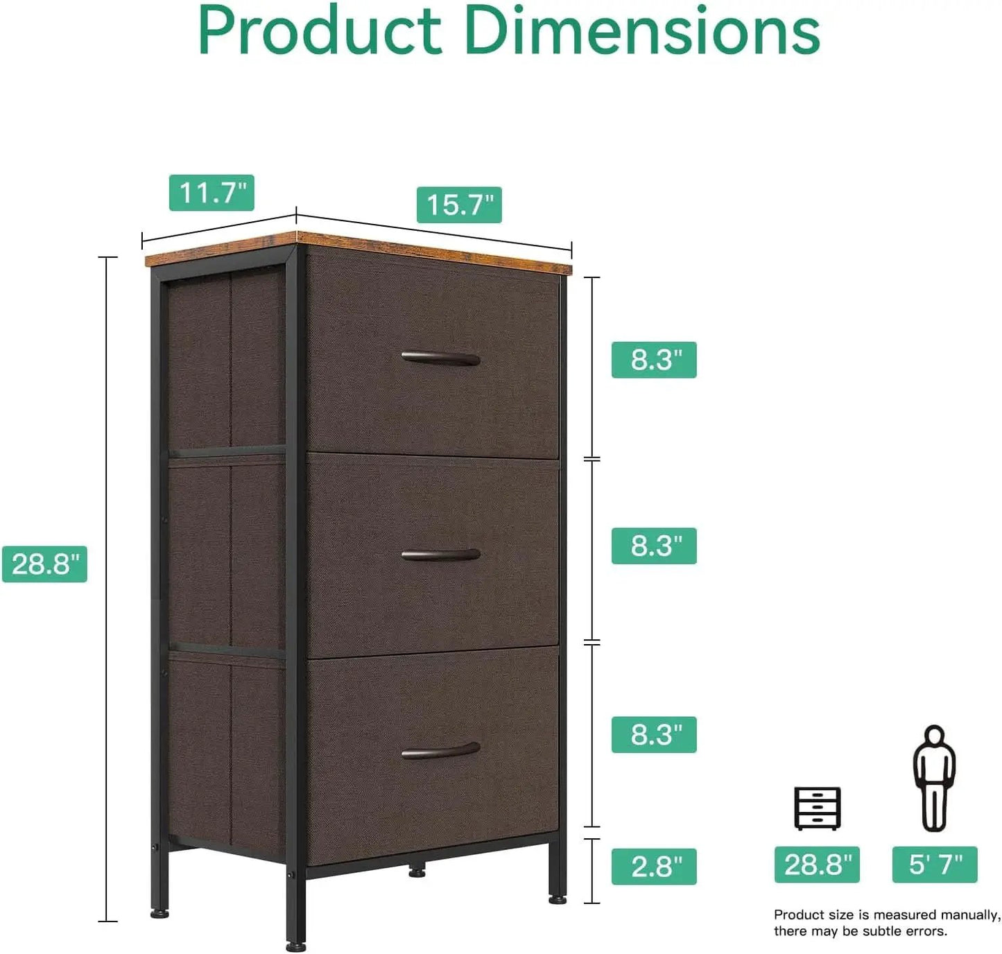 Small Brown Dresser With Three Drawers For Bedroom from PriceLows™