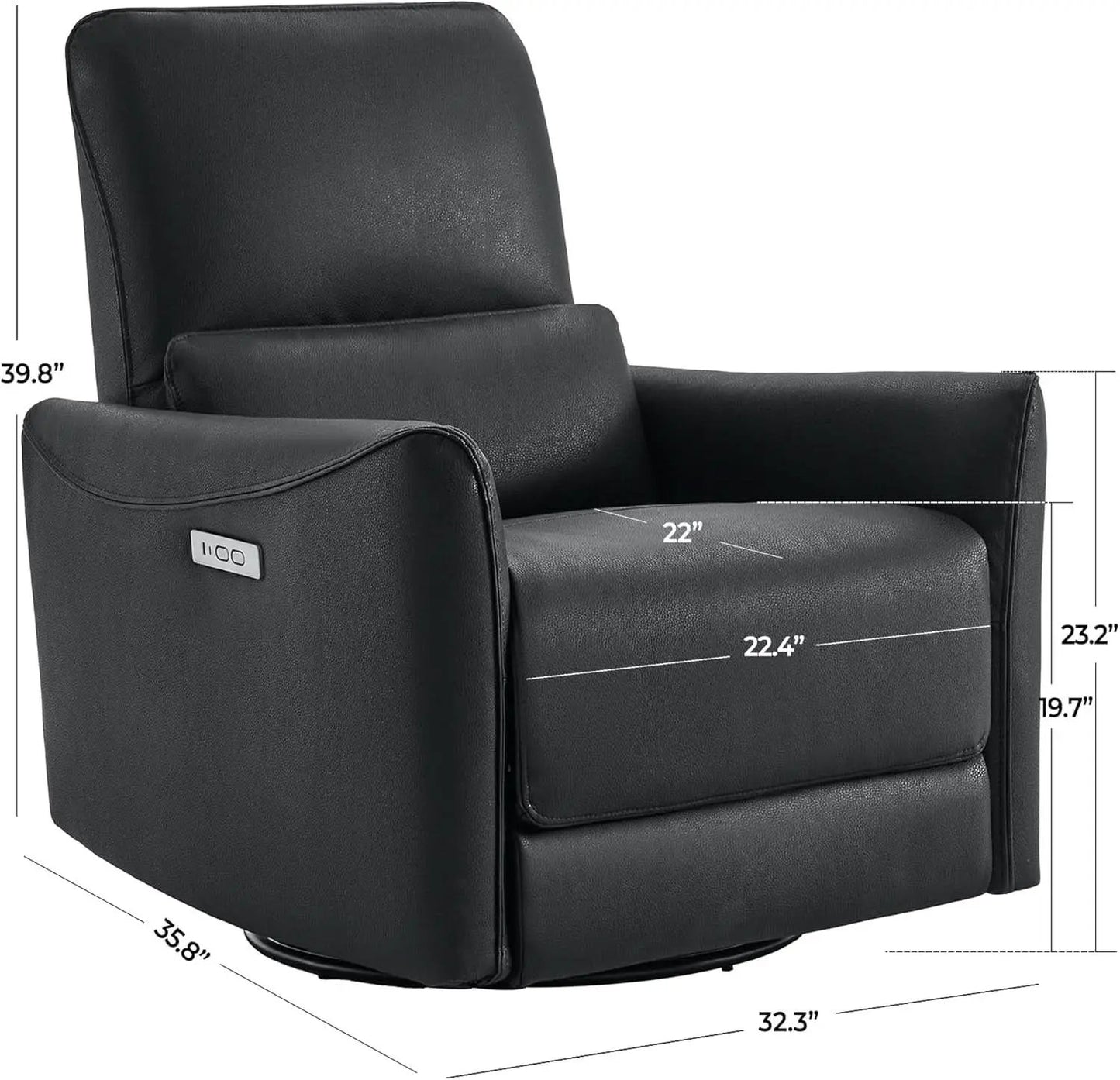 Power Recliner Chair USB Charging Lumbar Support Black from PriceLows™