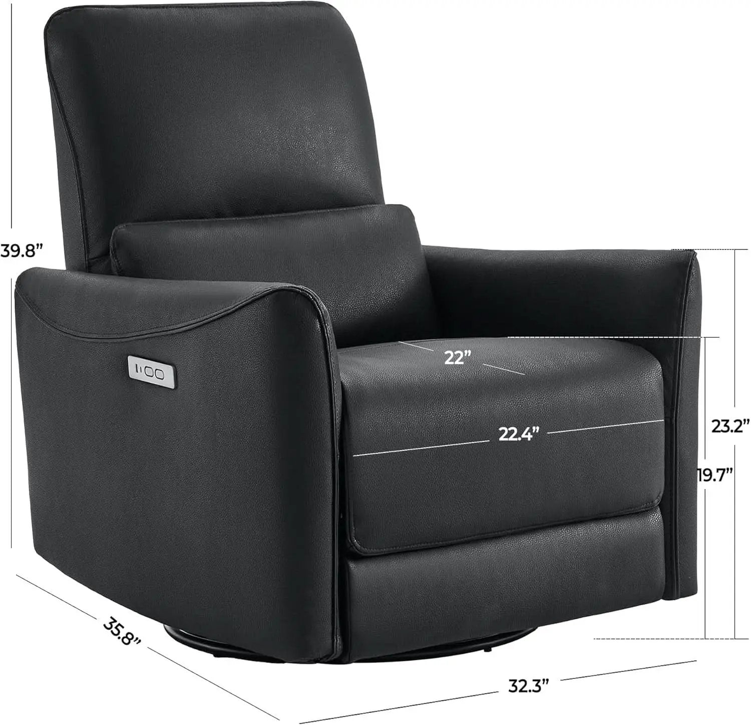 Power Recliner Chair USB Charging Lumbar Support Black from PriceLows™