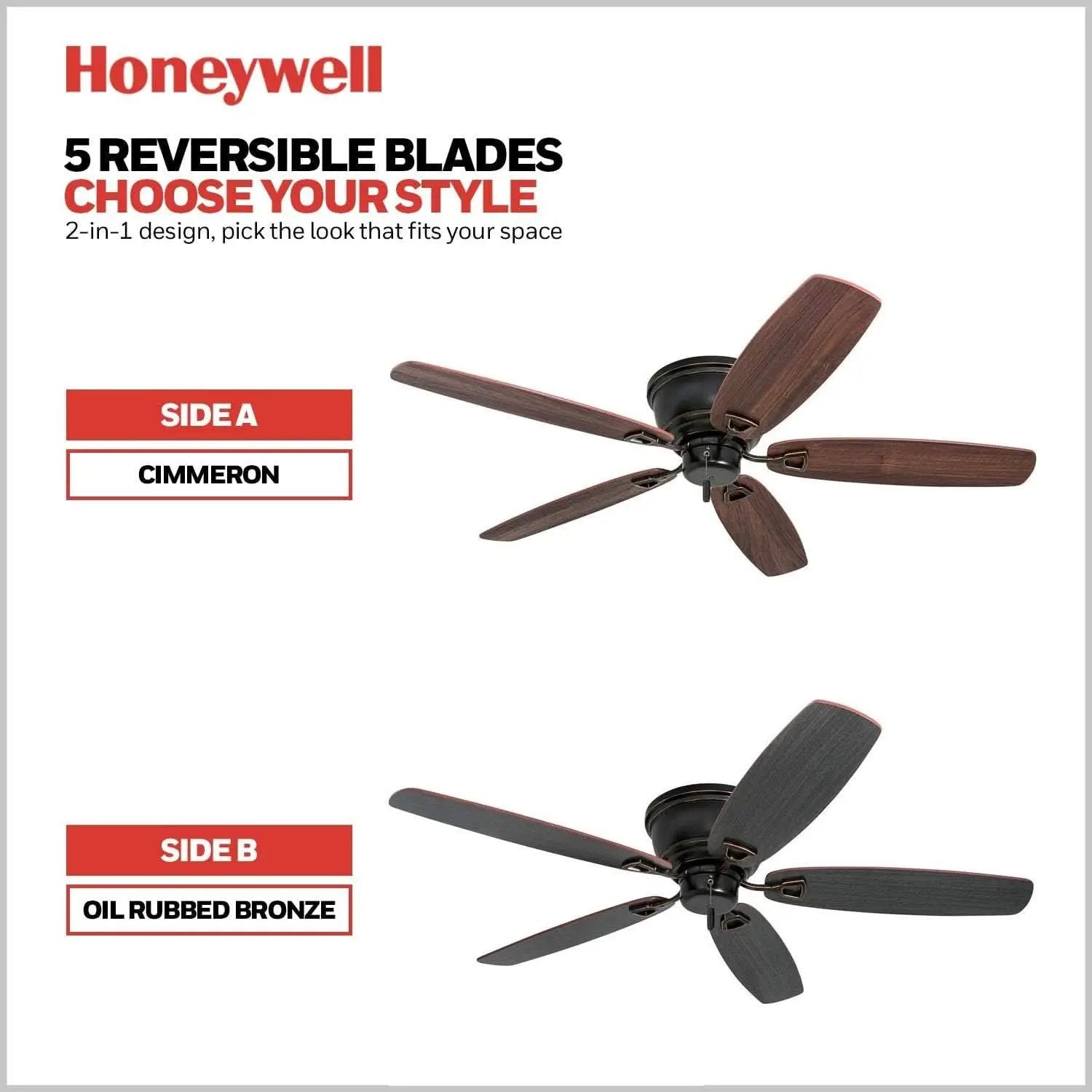 Oil Rubbed Bronze 52 Inch Ceiling Fan Reversible Motor from PriceLows™