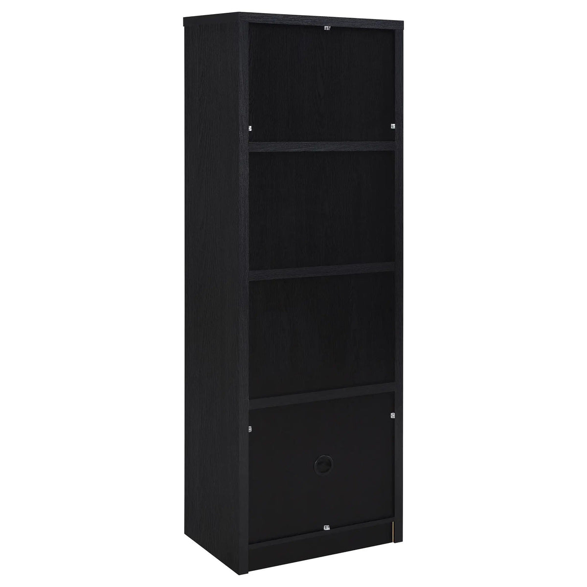 Winfield 3-shelf Media Tower Entertainment Pier | 23.5 x 15.5 x 70.75 in | Engineered Wood & Veneer | Black