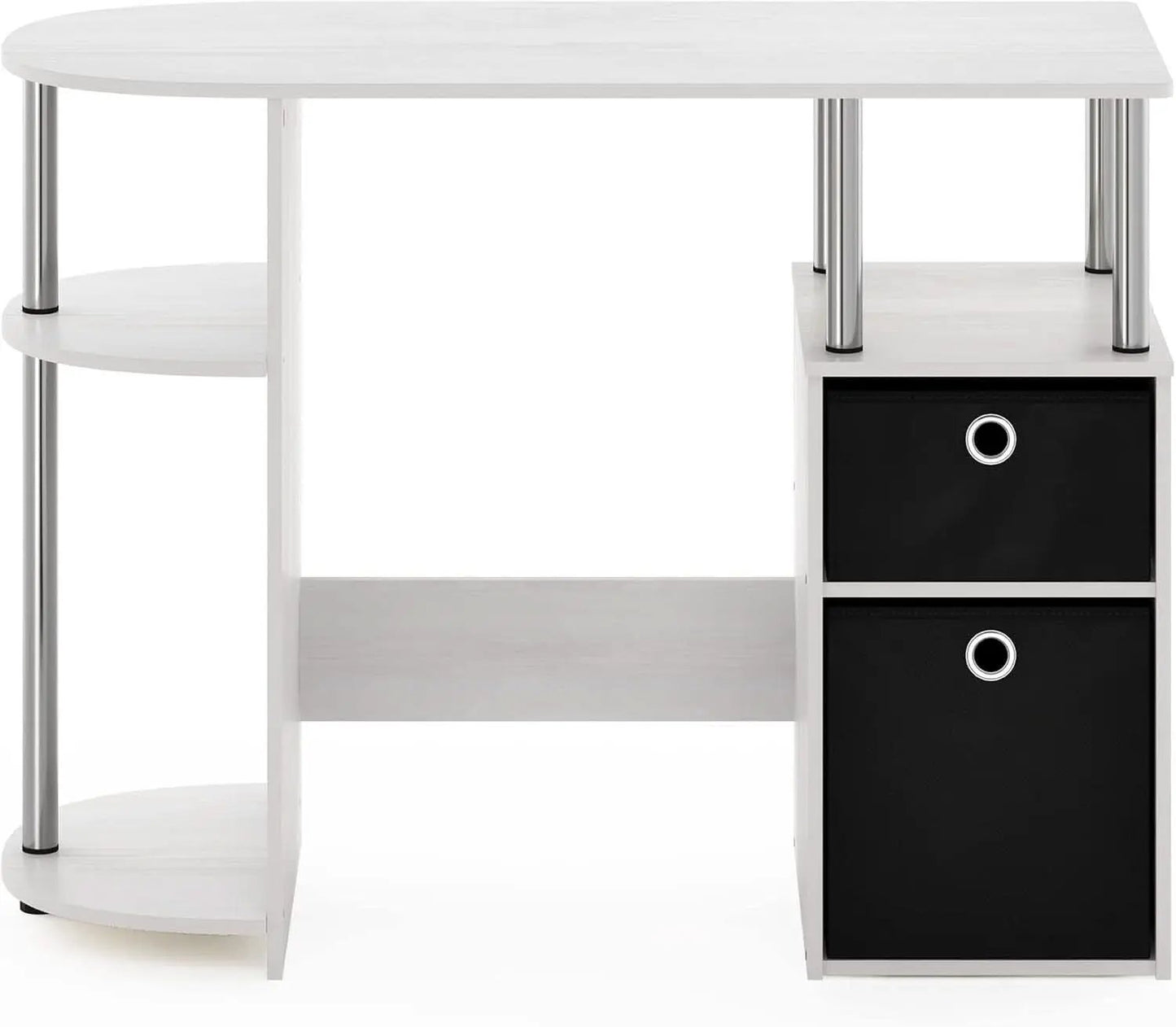 Jaya Simplistic Computer Desk White Oak With Storage from PriceLows™