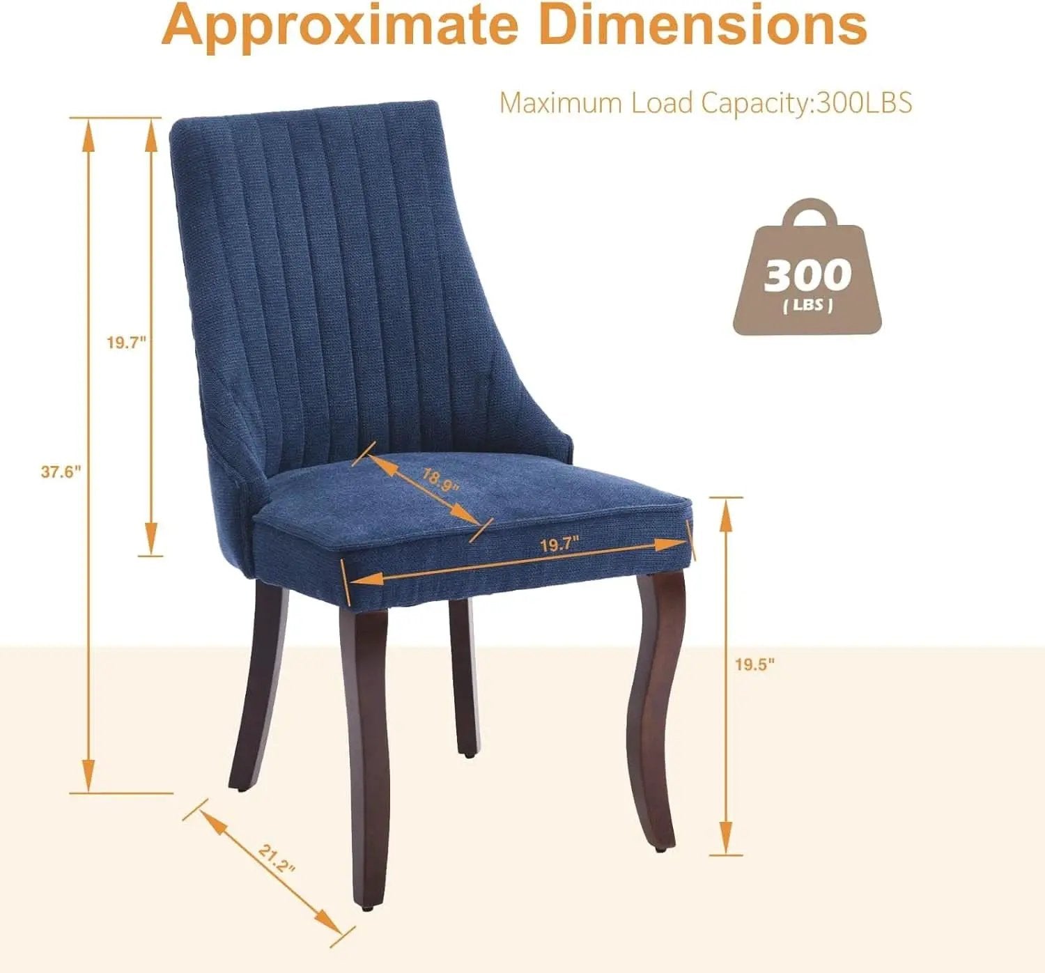 Blue Linen Dining Chairs Set Of 4 With Channel Tufting from PriceLows™