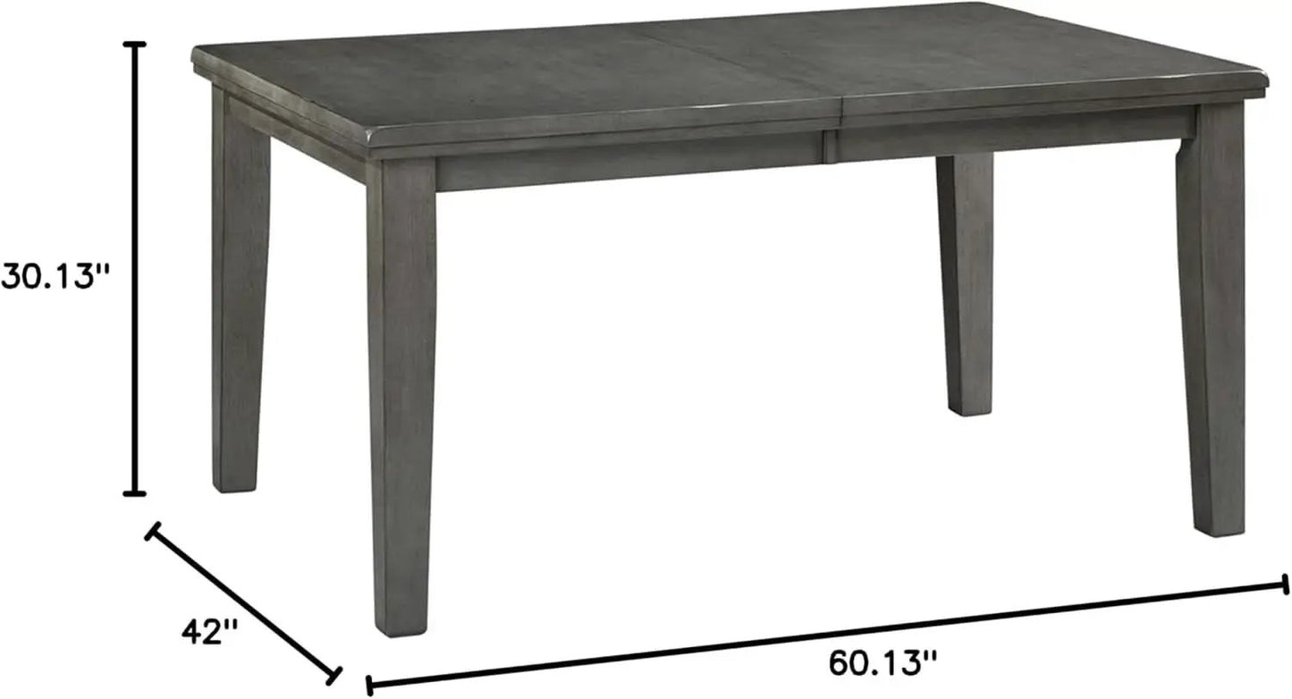 Hallanden Modern Farmhouse Butterfly Extension Dining Table Dark Gray from PriceLows™