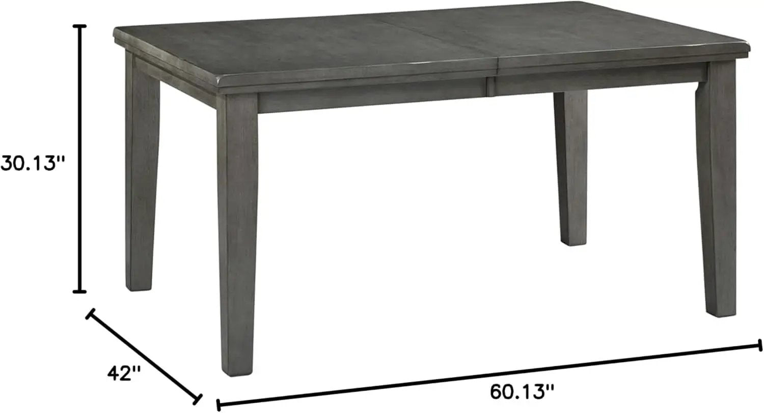 Hallanden Modern Farmhouse Butterfly Extension Dining Table Dark Gray from PriceLows™