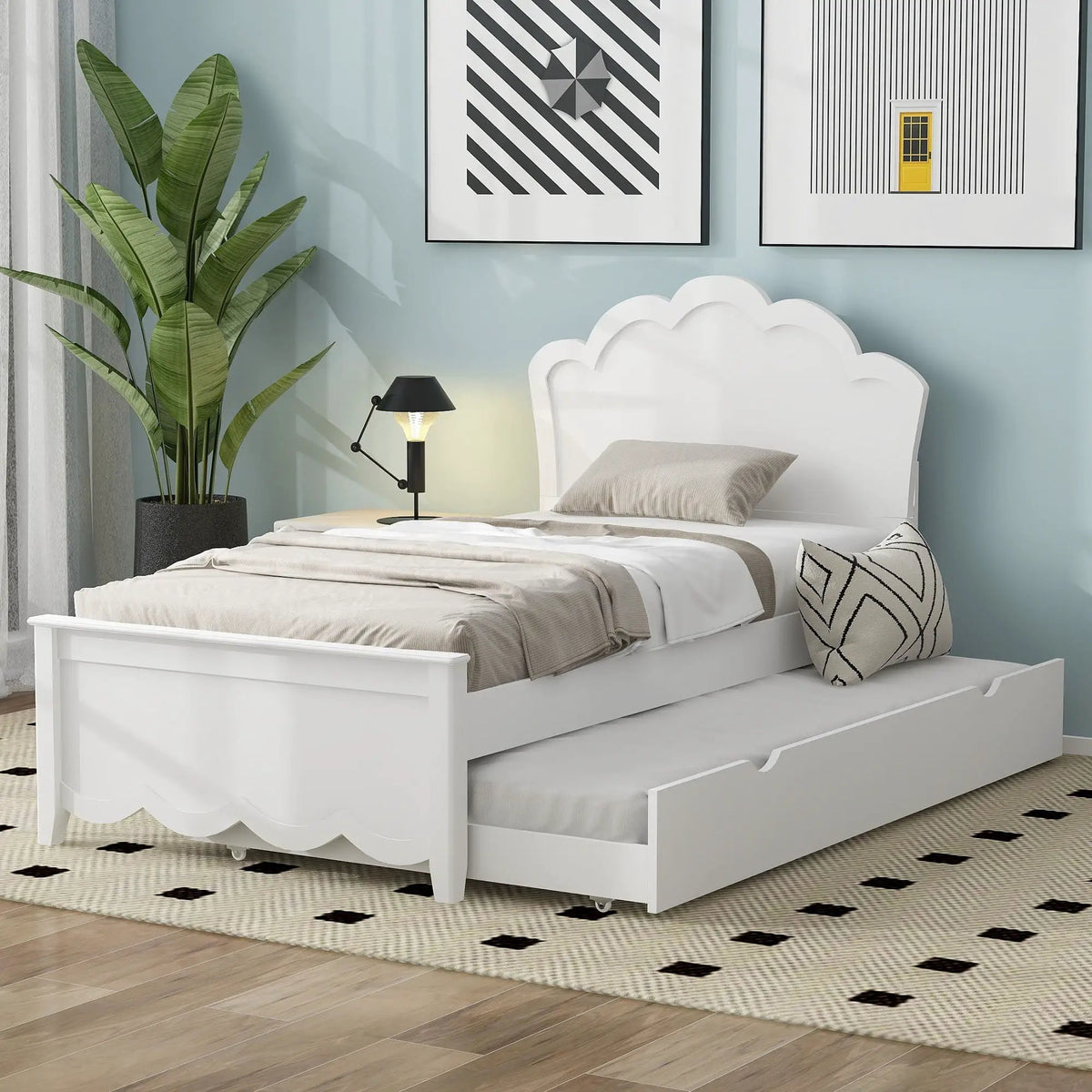 Platform Bed | Solid Pine | Headboard | Footboard | Twin Trundle