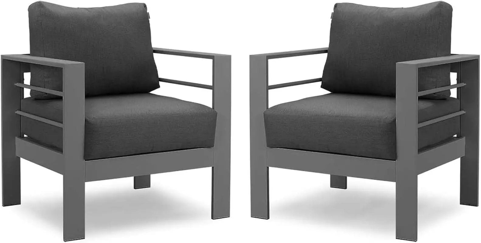 All-Weather Outdoor Metal Armchair Set with Cushions from PriceLows™