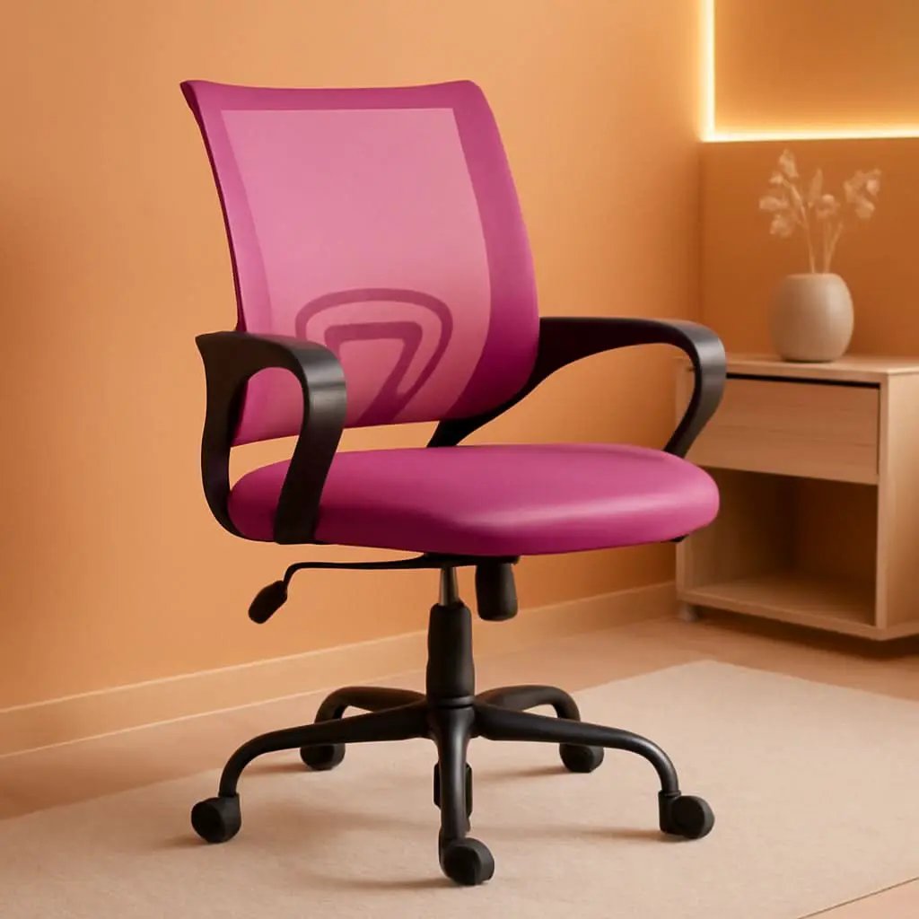 Pink Mesh Executive Office Chair With Lumbar Support from PriceLows™