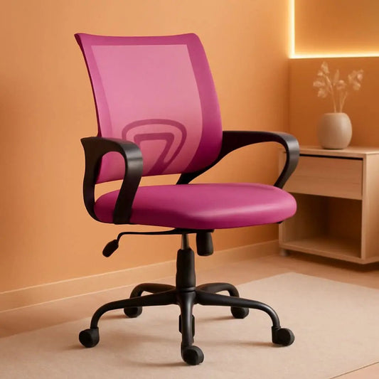 Pink Mesh Executive Office Chair With Lumbar Support from PriceLows™