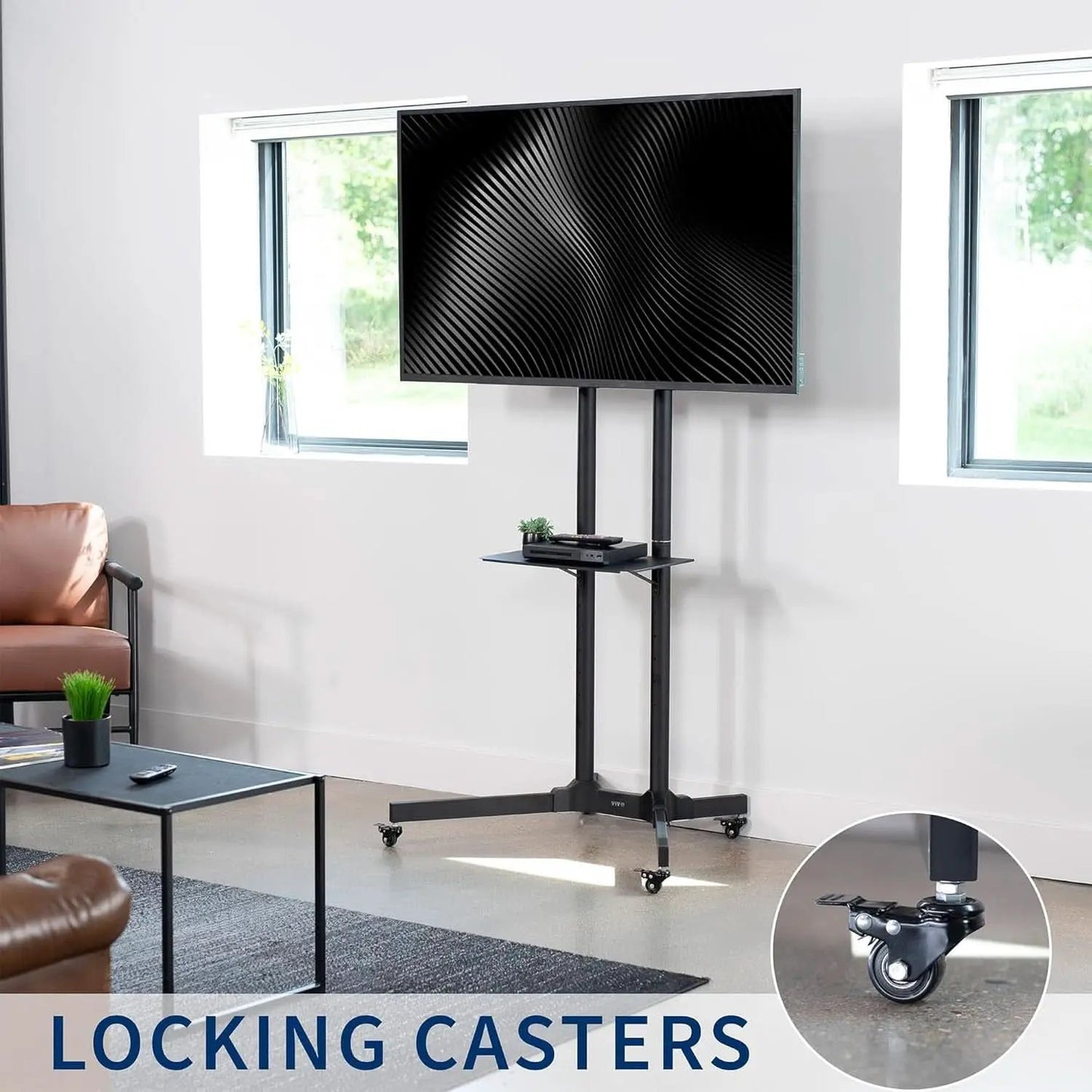 Mobile TV Cart 32 to 83 Inch Adjustable Height Tilt from PriceLows™