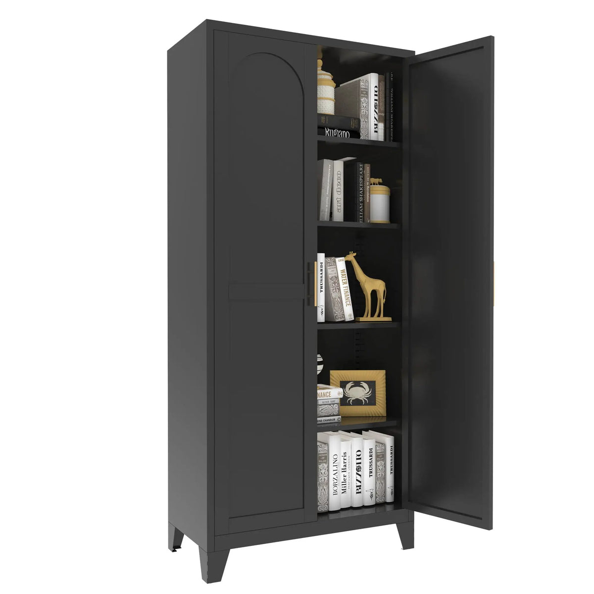Metal Storage Cabinet | Doors And Adjustable Shelves | Corrosion-Resistant Steel | 70.87 Inch Height