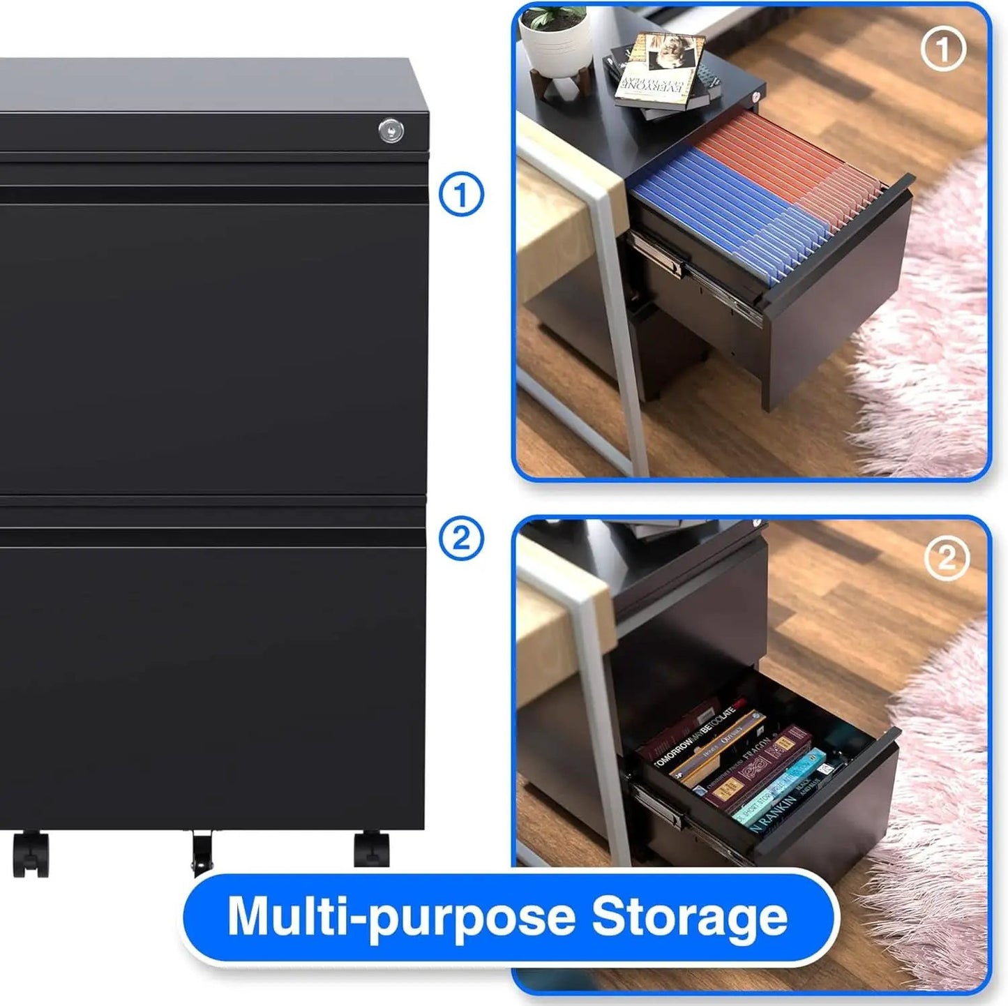 2 Drawer Vertical File Cabinet With Lock Letter Size from PriceLows™