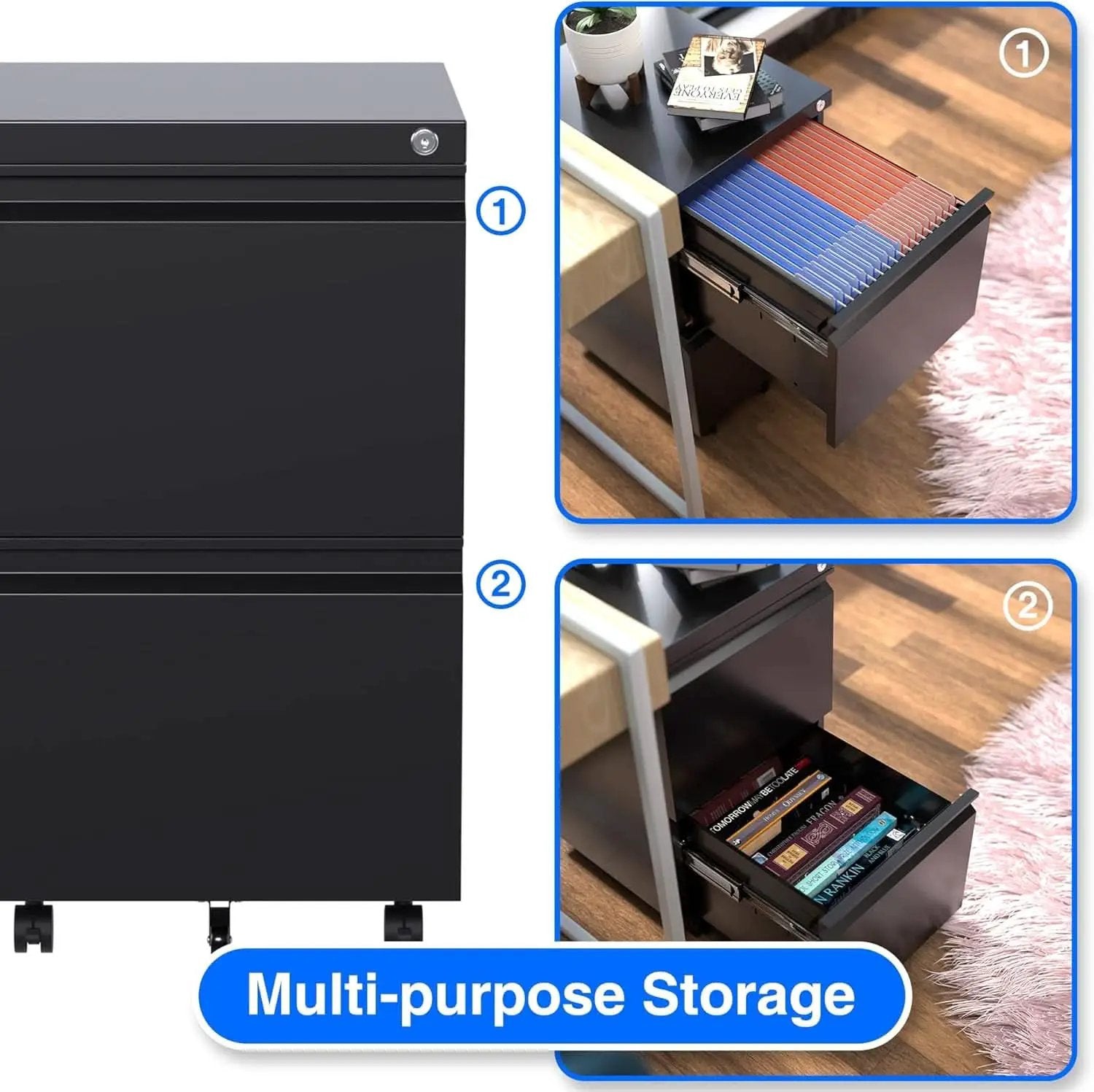 2 Drawer Vertical File Cabinet With Lock Letter Size from PriceLows™