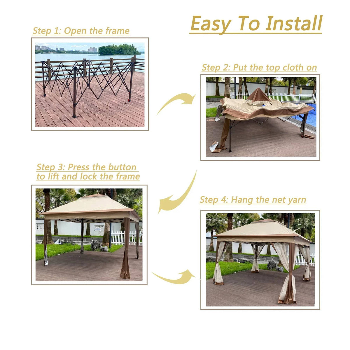 Outdoor Pop Up Gazebo Canopy With 2 Tier Soft Top And Removable Zipper Netting | 2 Pieces | Fabric & Steel | Outdoor Living