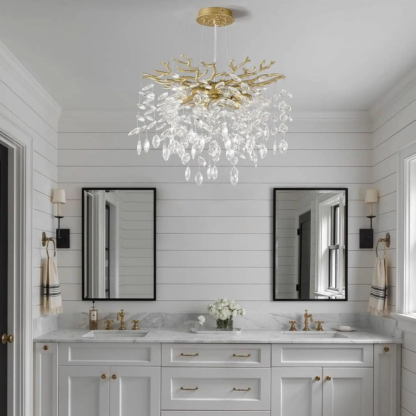 Gold Crystal Tree Branch Chandelier 18 Inch K9 Crystals from PriceLows™