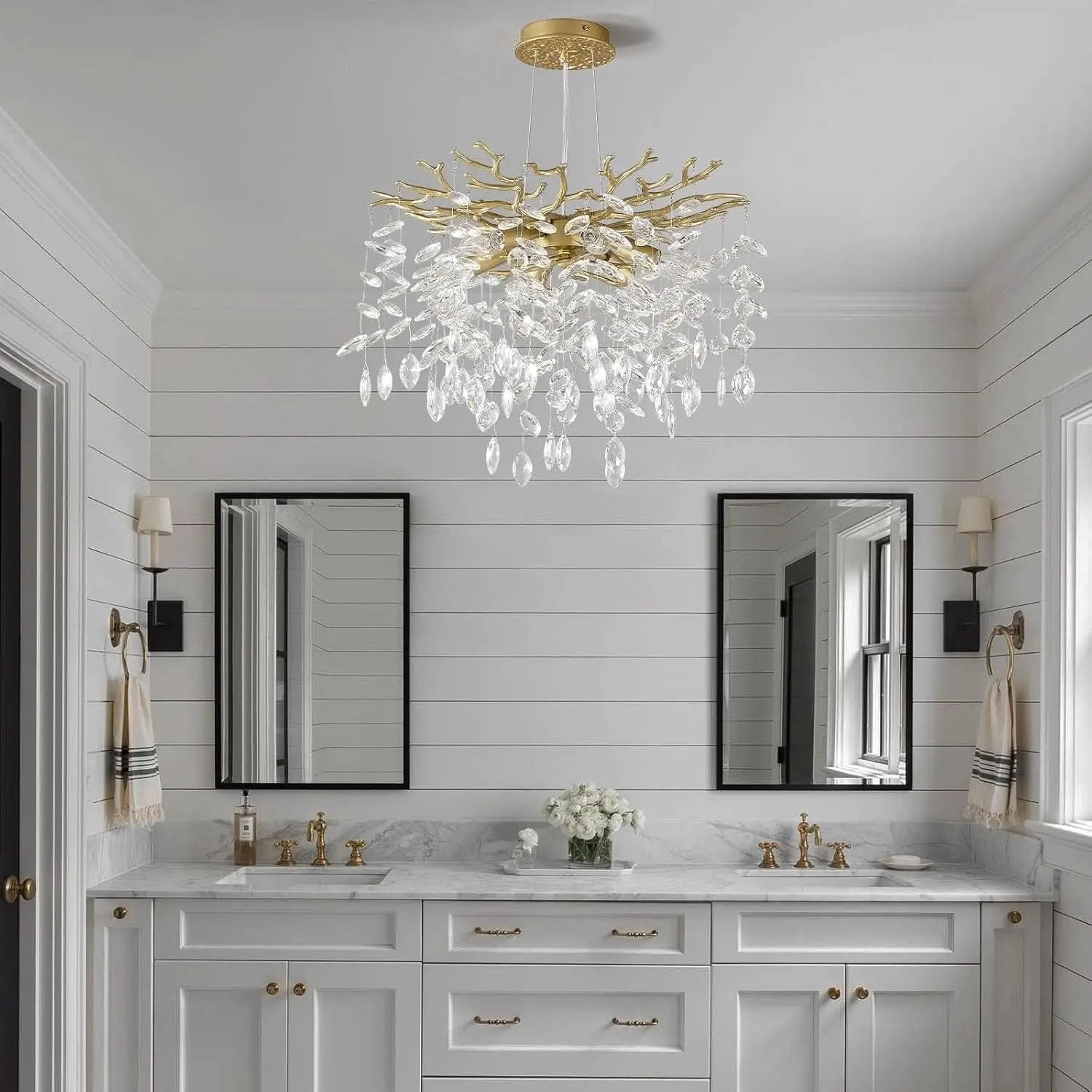 Gold Crystal Tree Branch Chandelier 18 Inch K9 Crystals from PriceLows™