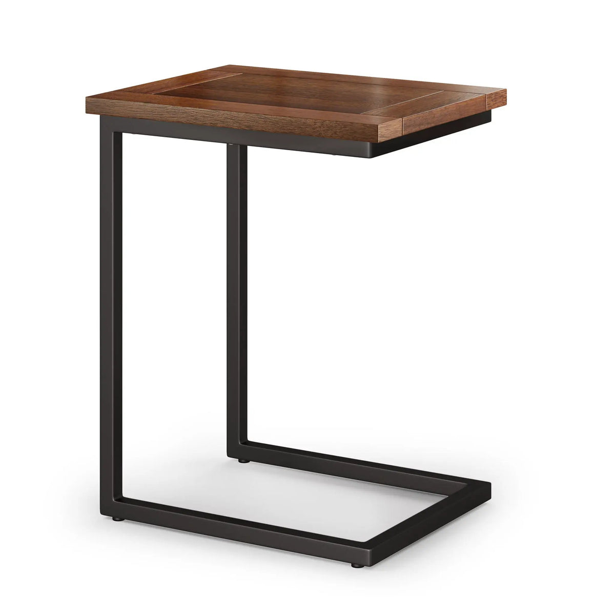 Skyler C-Shaped Side Table | Handcrafted | Powder-Coated Metal Base | Slide-Under Design