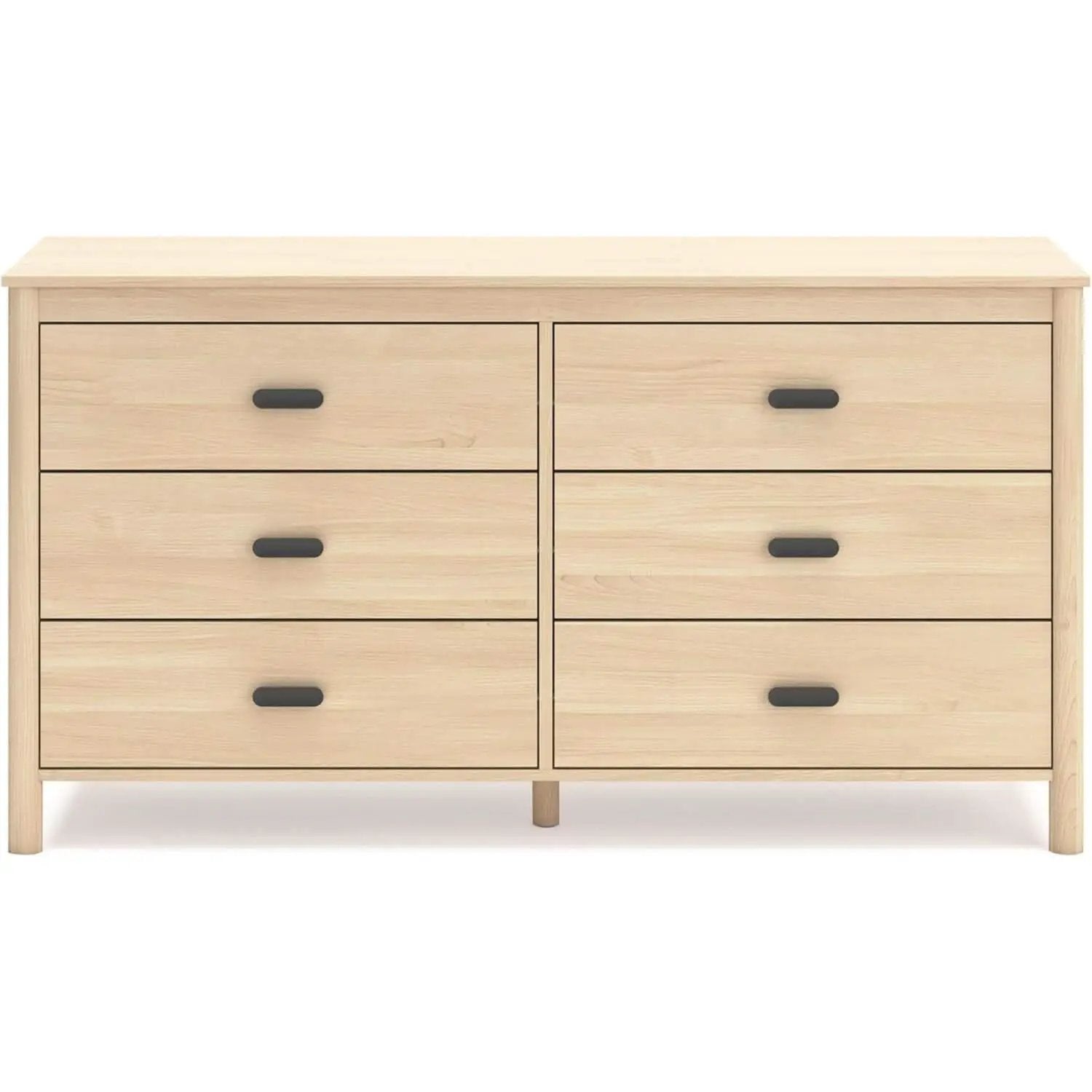 Light Brown Six Drawer Dresser For Bedroom Storage from PriceLows™