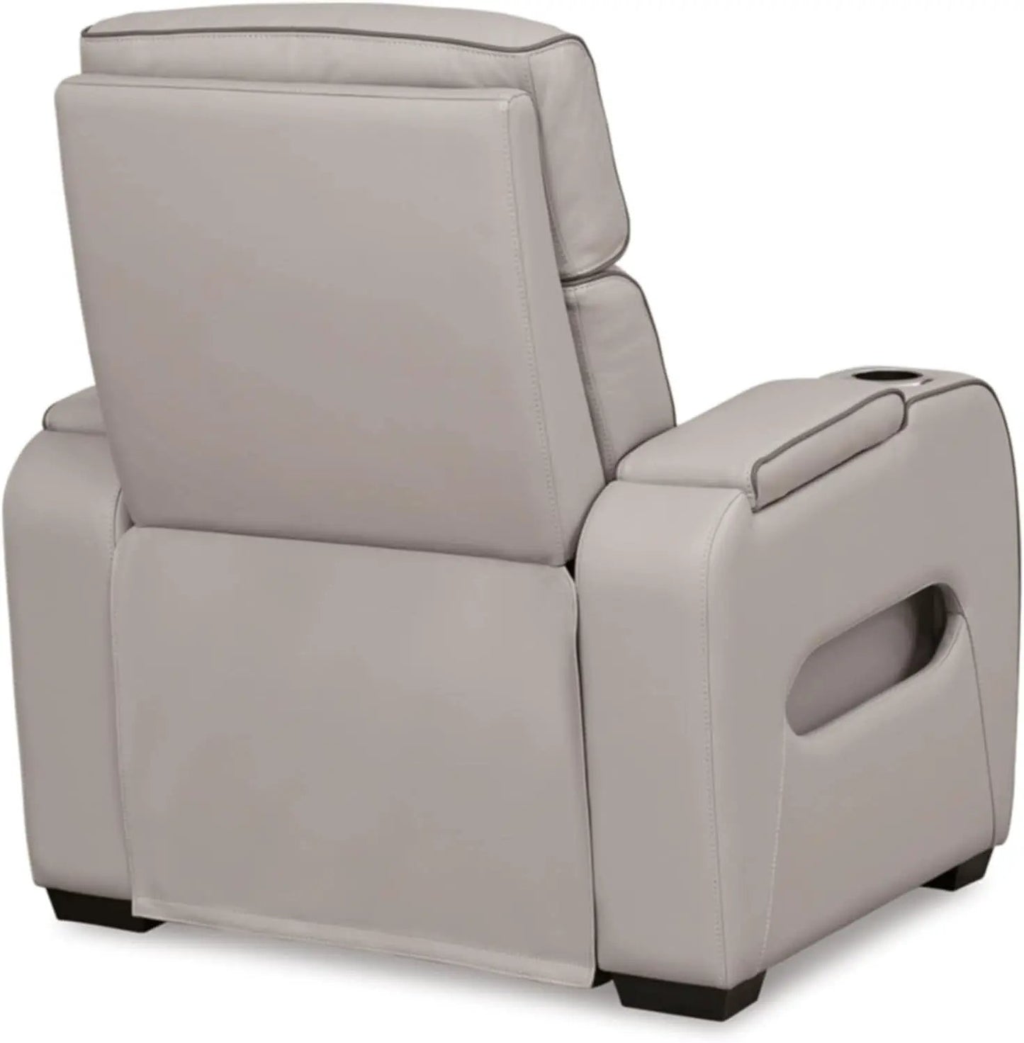Light Gray Leather Power Recliner With Adjustable Headrest from PriceLows™
